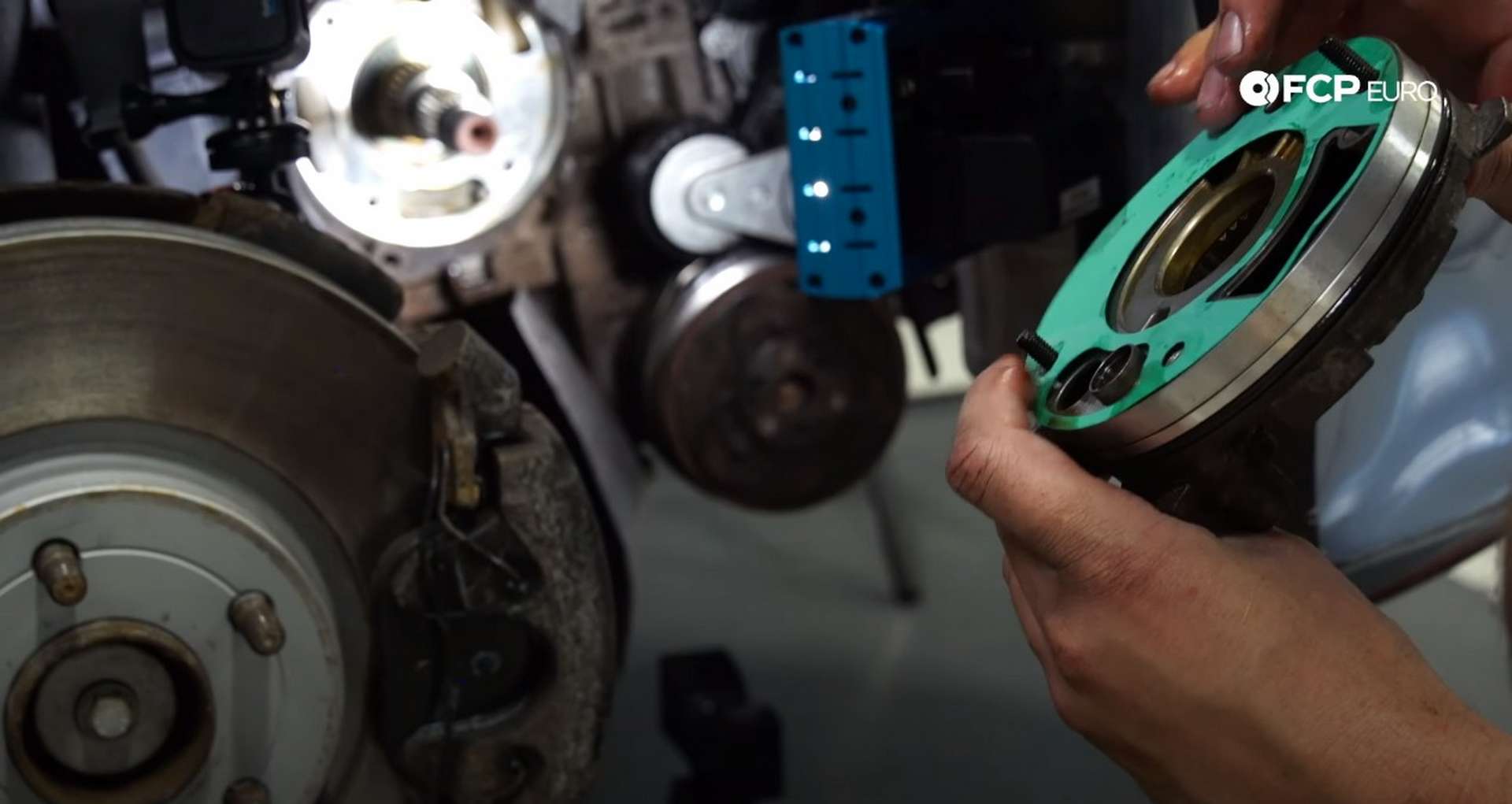 DIY Volvo P1 Timing Belt Replacement installing the new oil pump