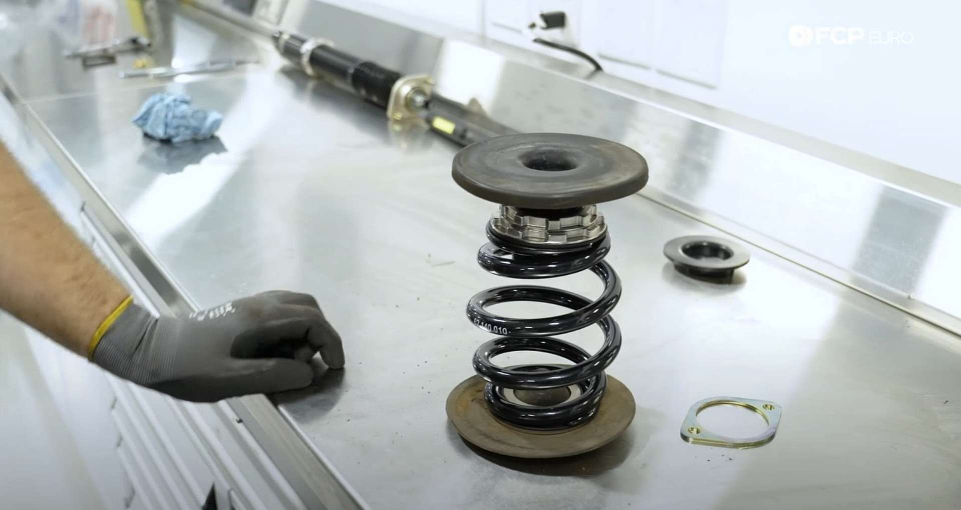 DIY BMW E36 Coilovers assembled spring assembly