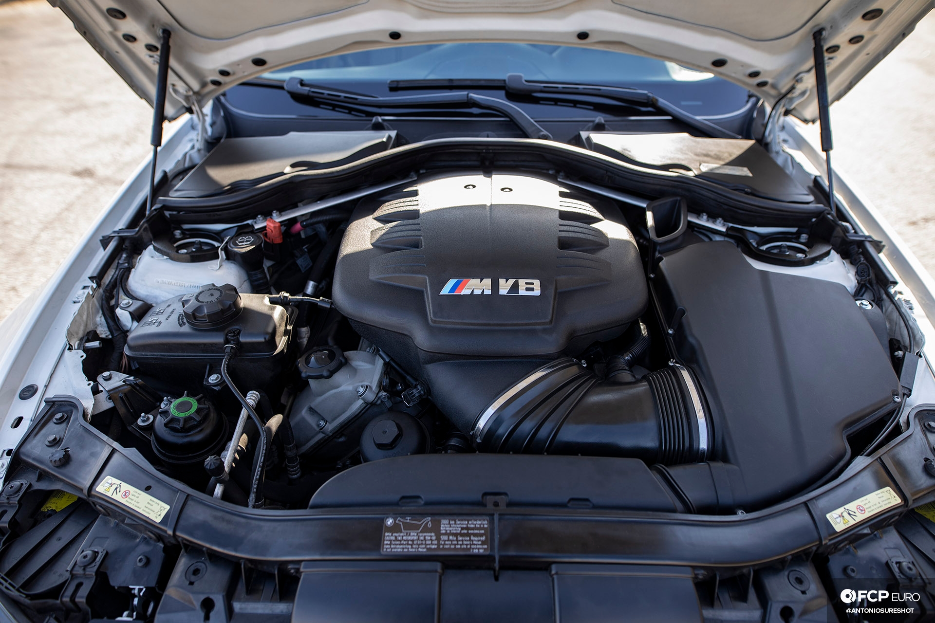 BMW E90 M3 Sedan Slicktop BBS E88 KW Suspension S65 V8 Engine Bay