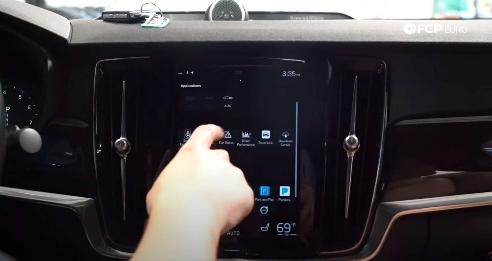 DIY Volvo SPA Oil Change selecting the car status app