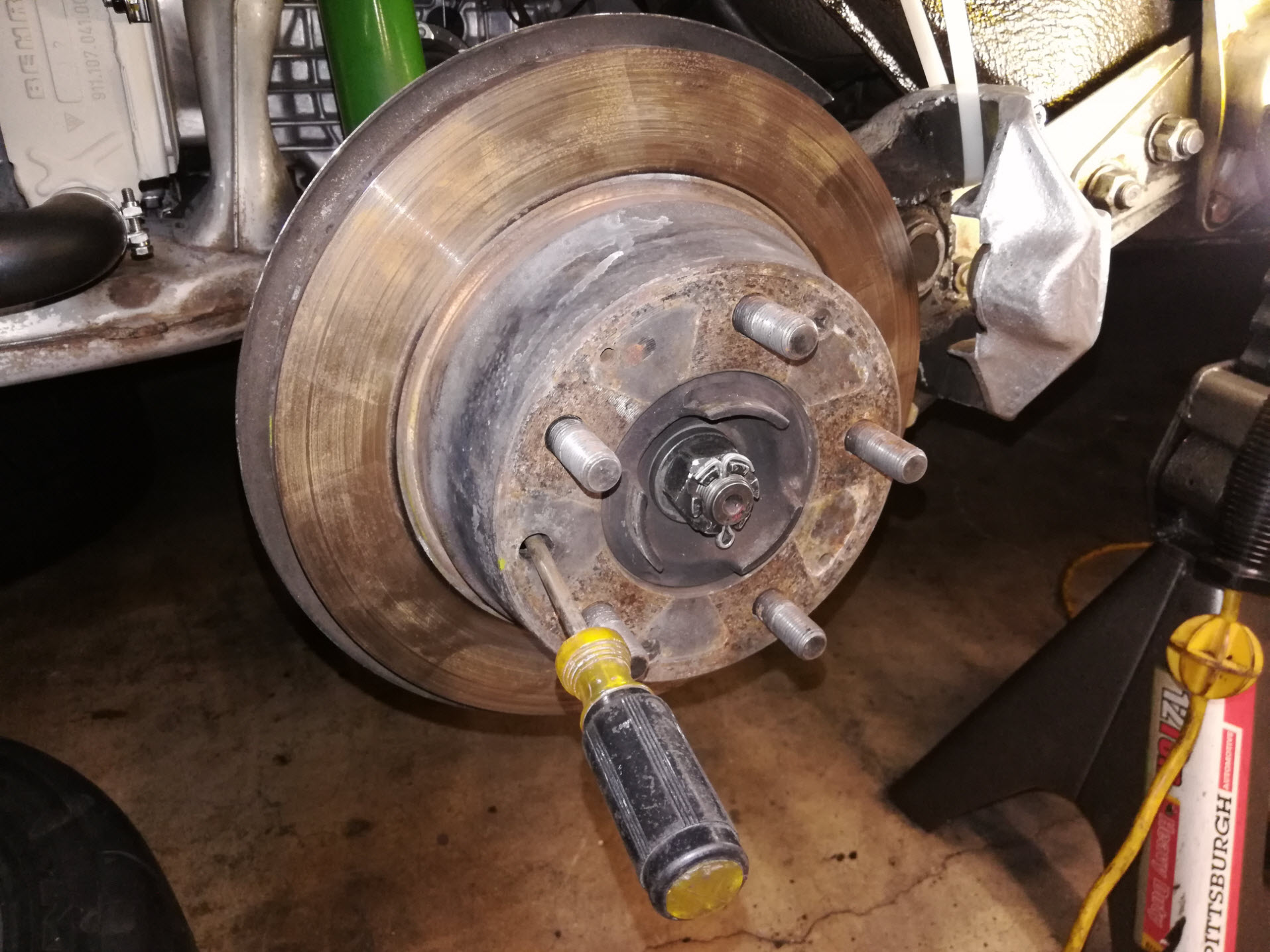 Air-cooled Porsche 911 parking brake adjustment.