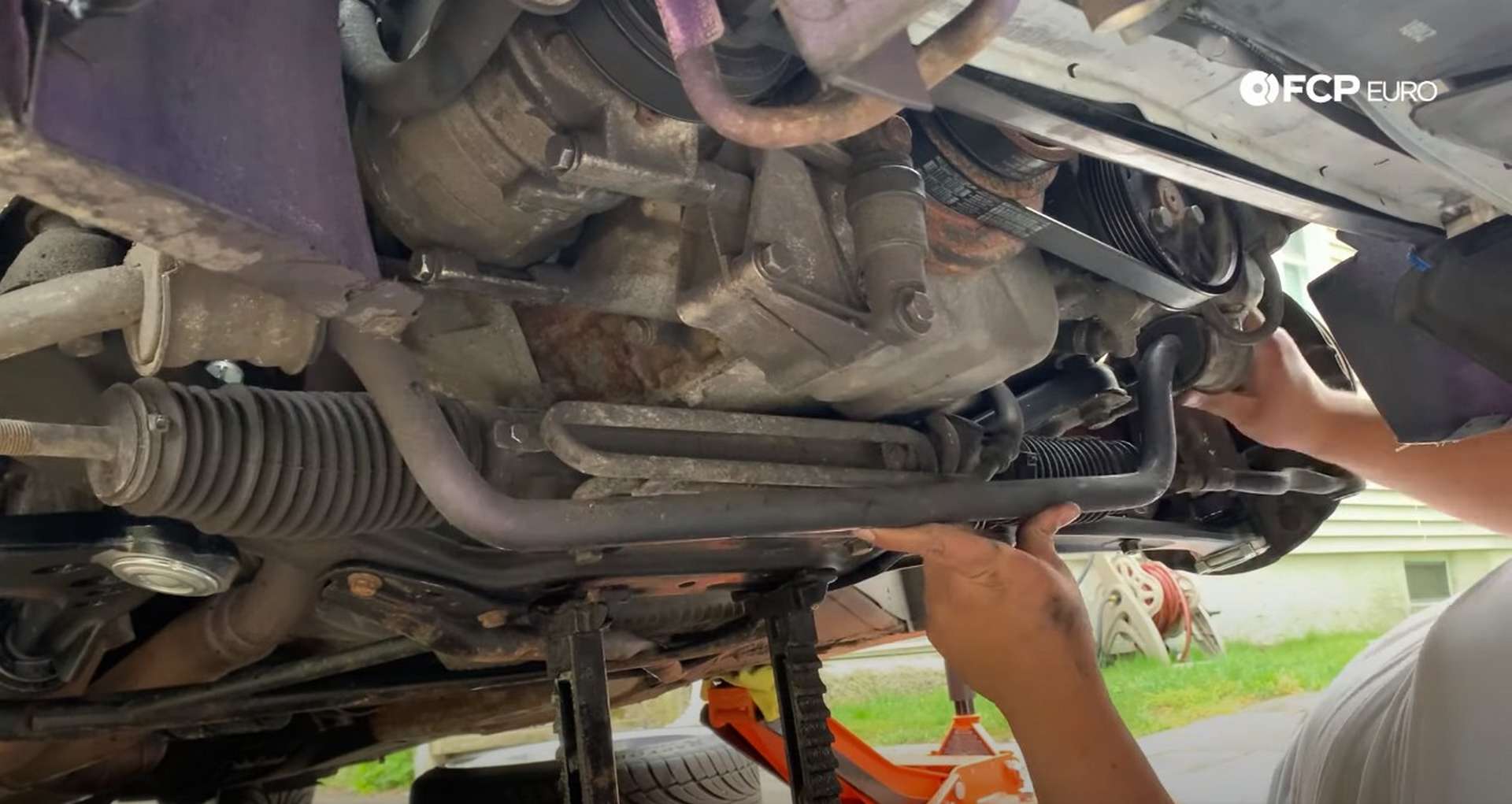 DIY BMW E36 Control Arm and Bushings reinstalling the swaybar