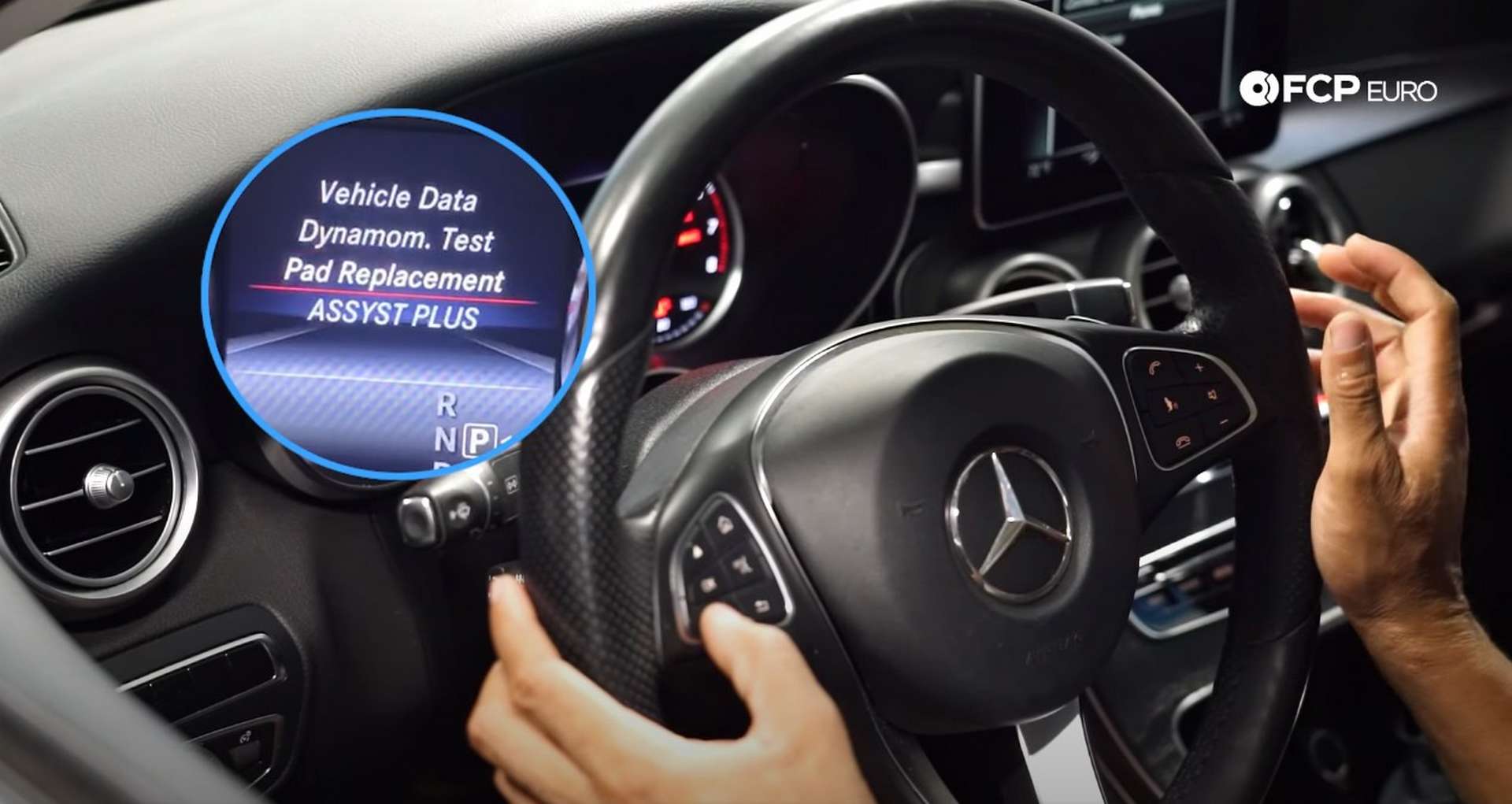 DIY Mercedes M274 Oil Change showing the Assyst Plus menu