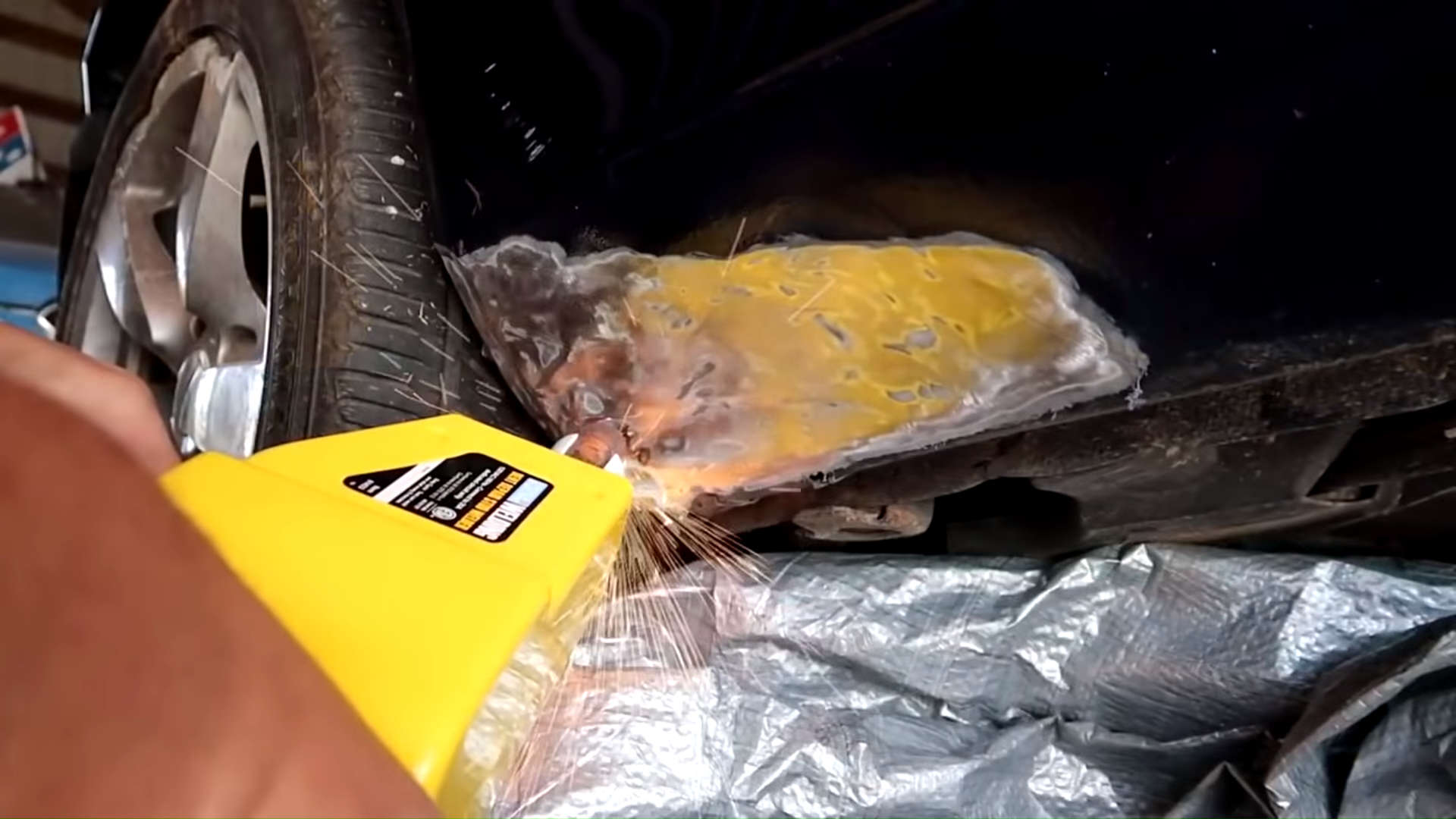 Wrecked Porsche 911 Stud Welding
