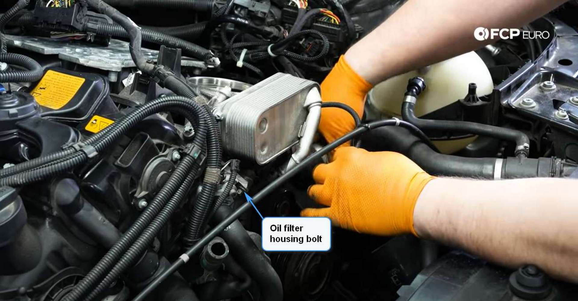 DIY BMW F30 Oil Filter Housing Gasket Replacement remaining oil filter housing bolt location