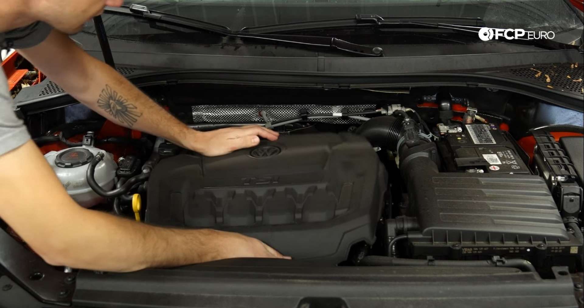 DIY Volkswagen EA888 Oil Change refitting the engine cover