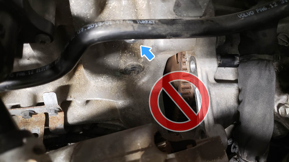 Volvo V60 P3 Water Pump Replacement Starter Motor Gap