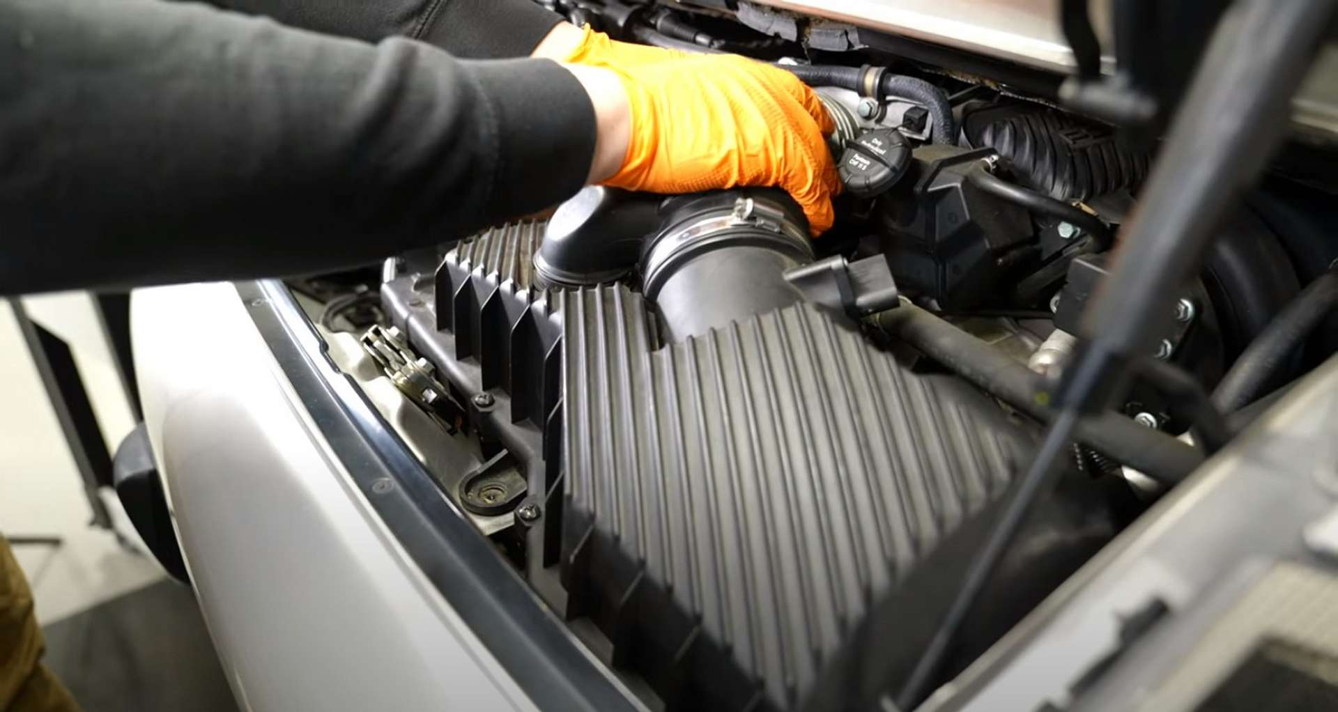 Porsche 996 Accessory Belt Drive System Replacement removing the airbox