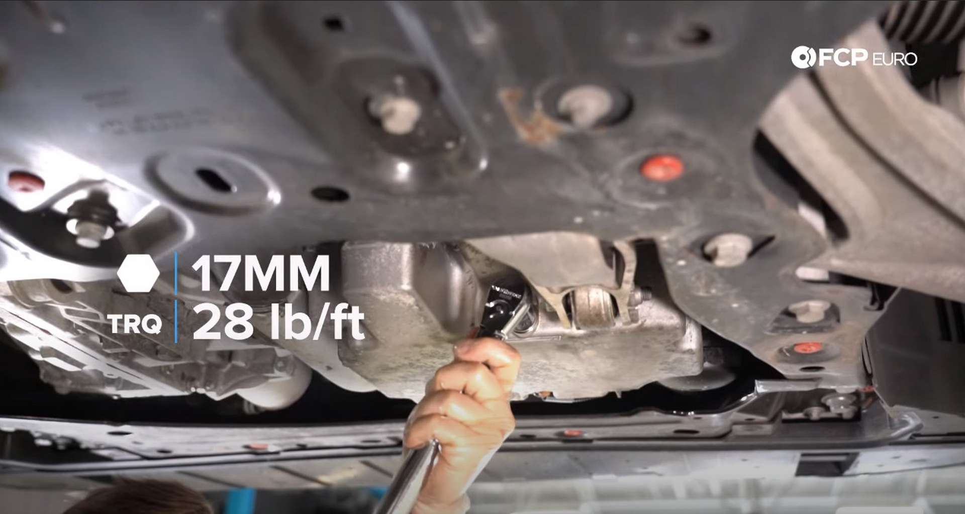 DIY Volvo SPA Oil Change torquing the drain plug