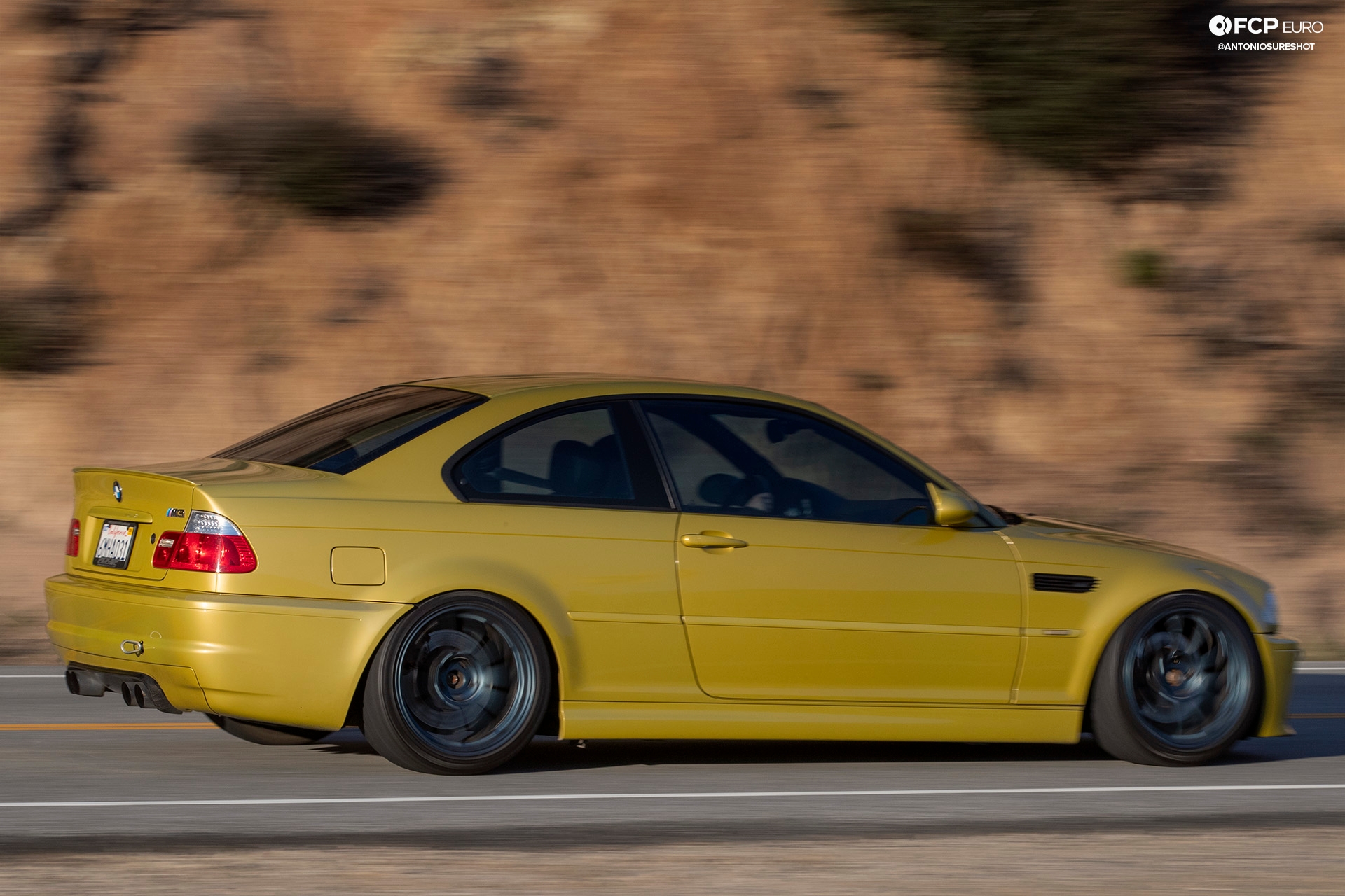 M3 BMW E46 Phoenix Yellow Volk Racing ZE40 Eibach Rays ANT28090