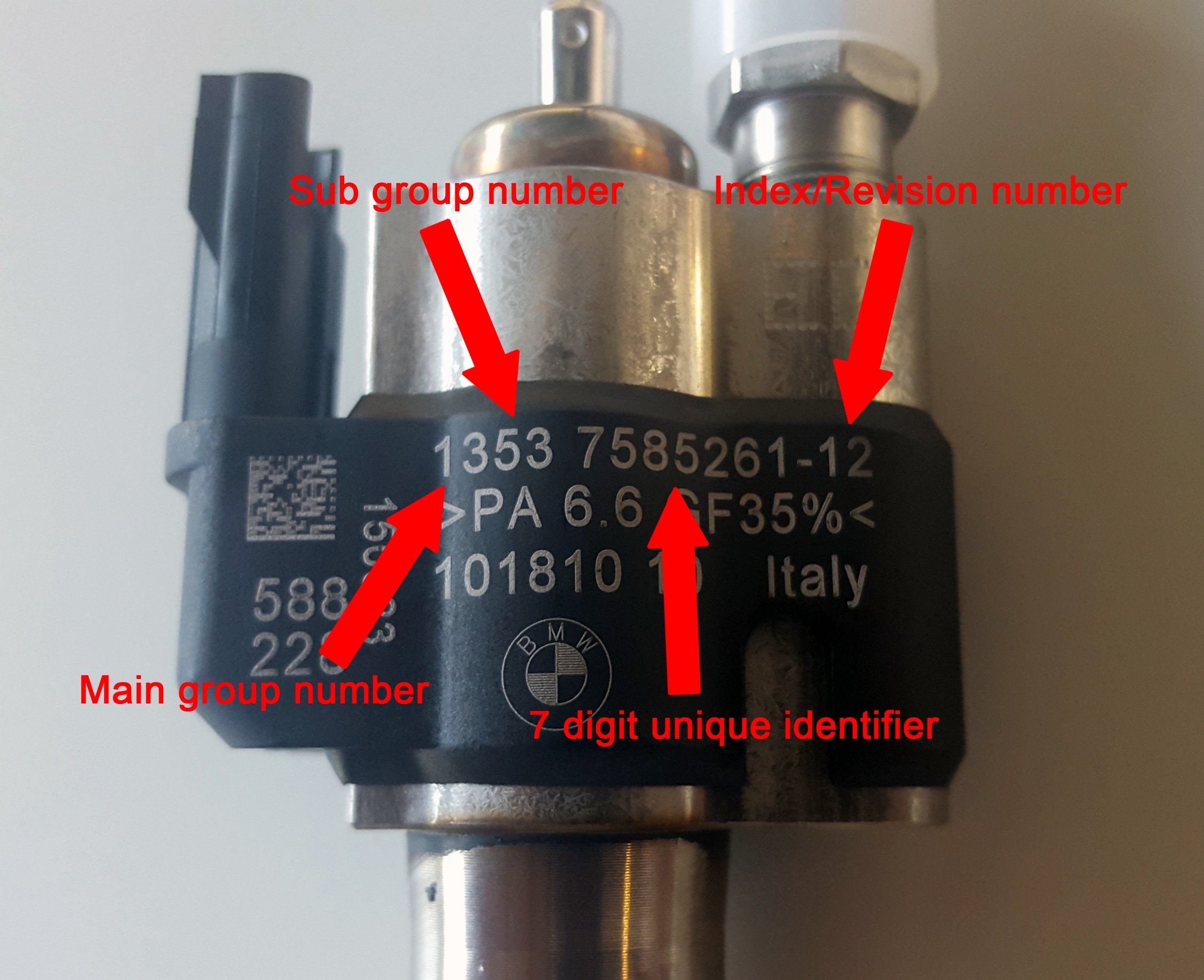 BMW fuel injector part number 