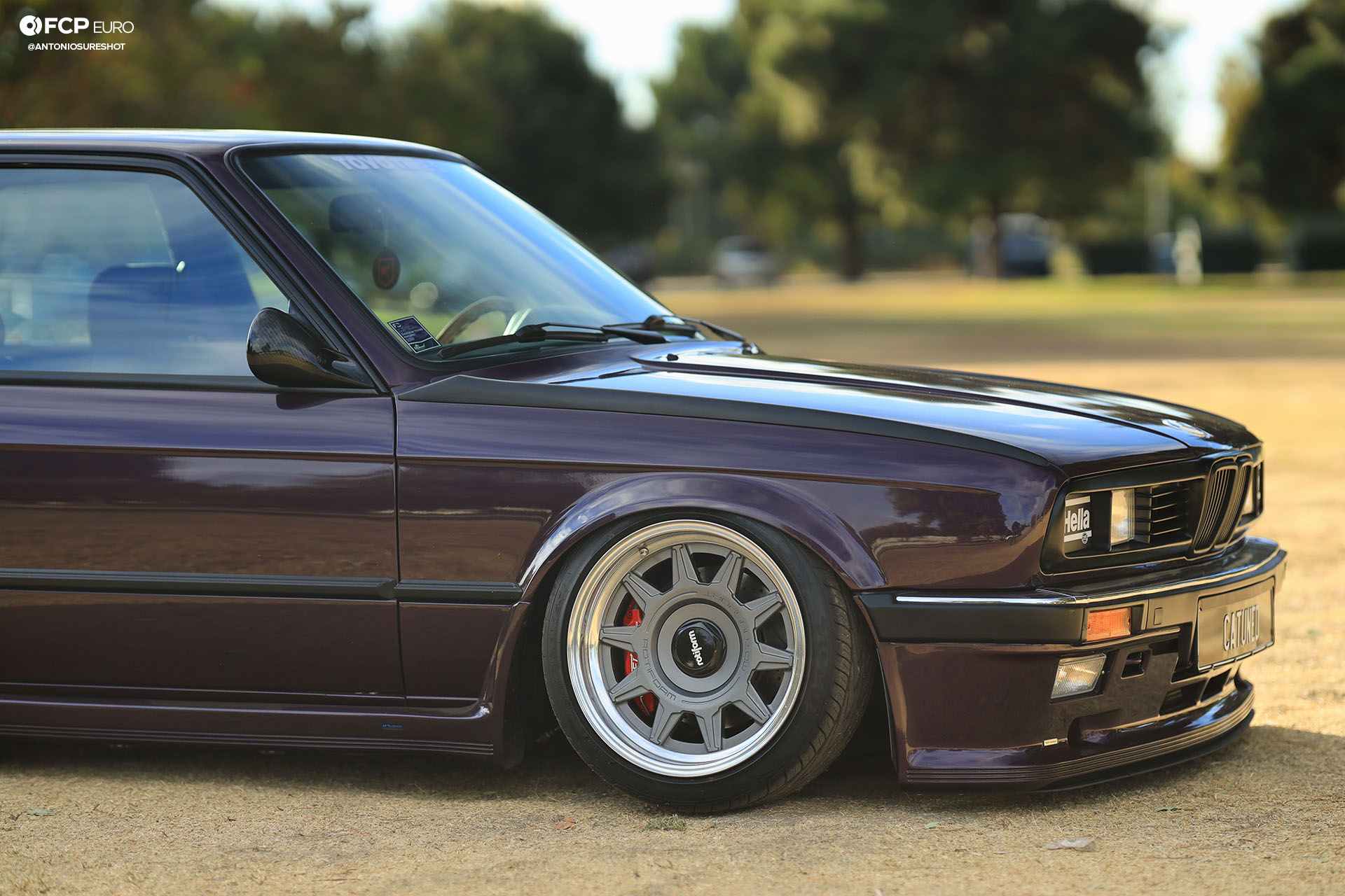 CAtuned Daytona Violet E30 BMW Rotiform SAC Wheels