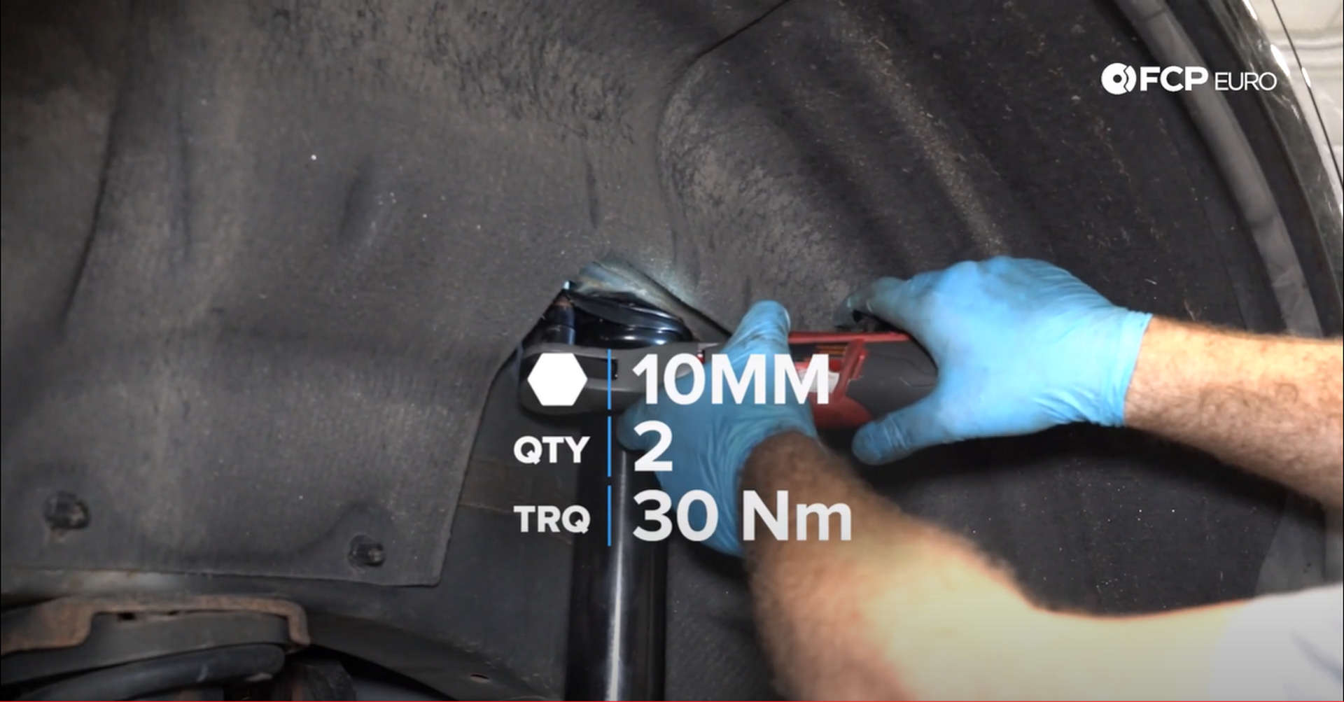 DIY Volvo Rear Shocks tightening the shock mount bolts