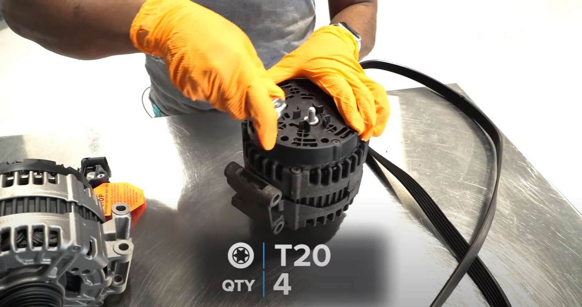 DIY Mercedes W212/204 Alternator and Drive Belt Replacement removing the alternator’s rear cover
