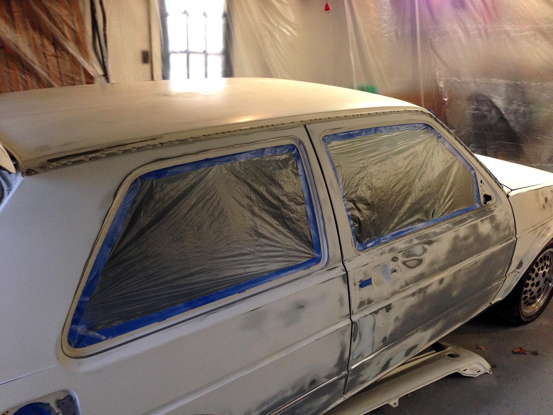 Alpine White Mk2 VW Golf restoration