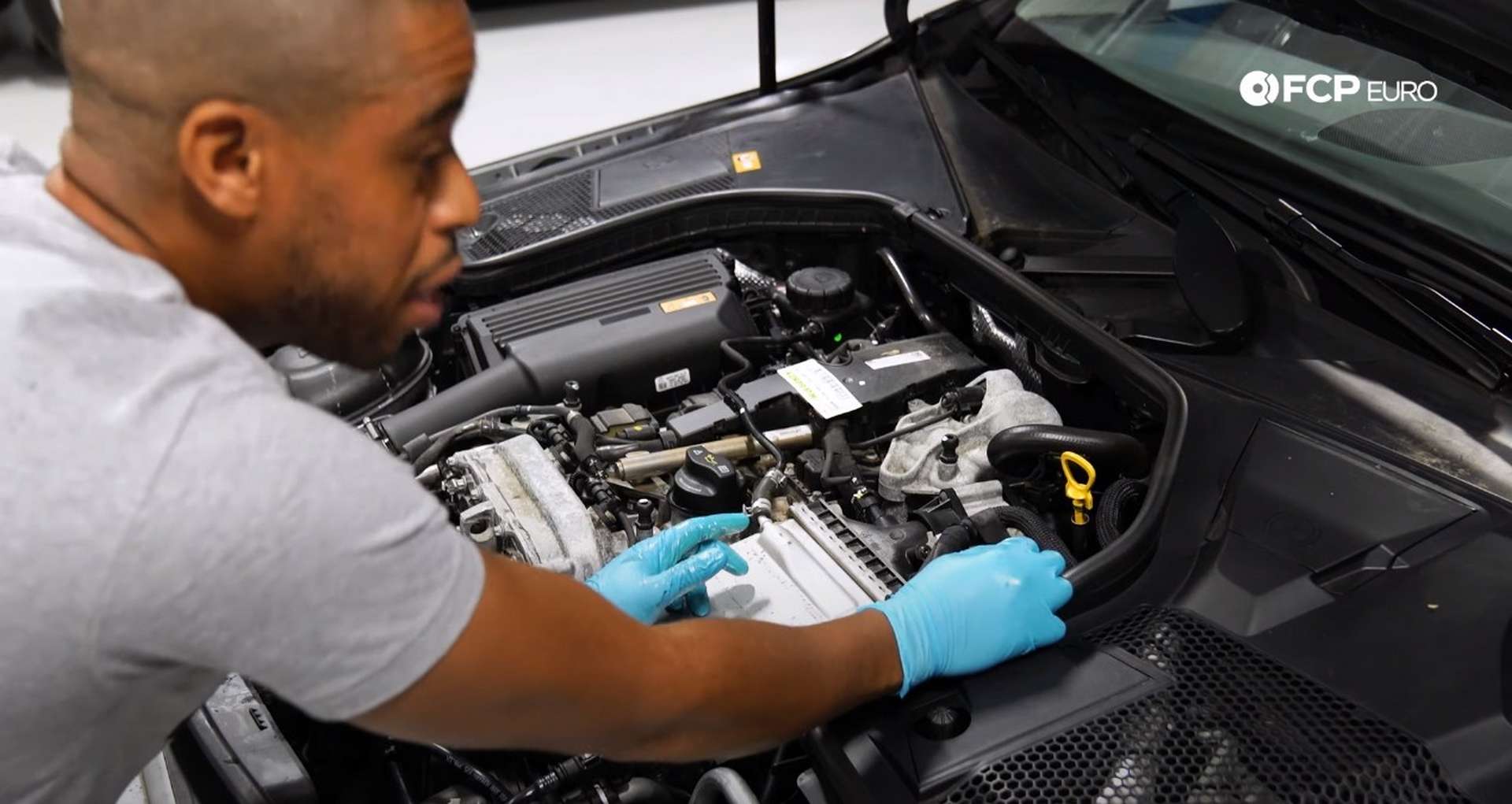 DIY Mercedes M274 Oil Change dipstick tube location
