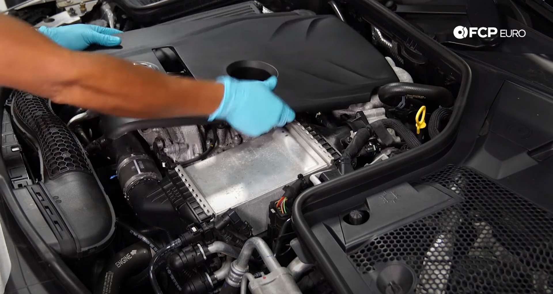 DIY Mercedes M274 Oil Change removing the engine cover