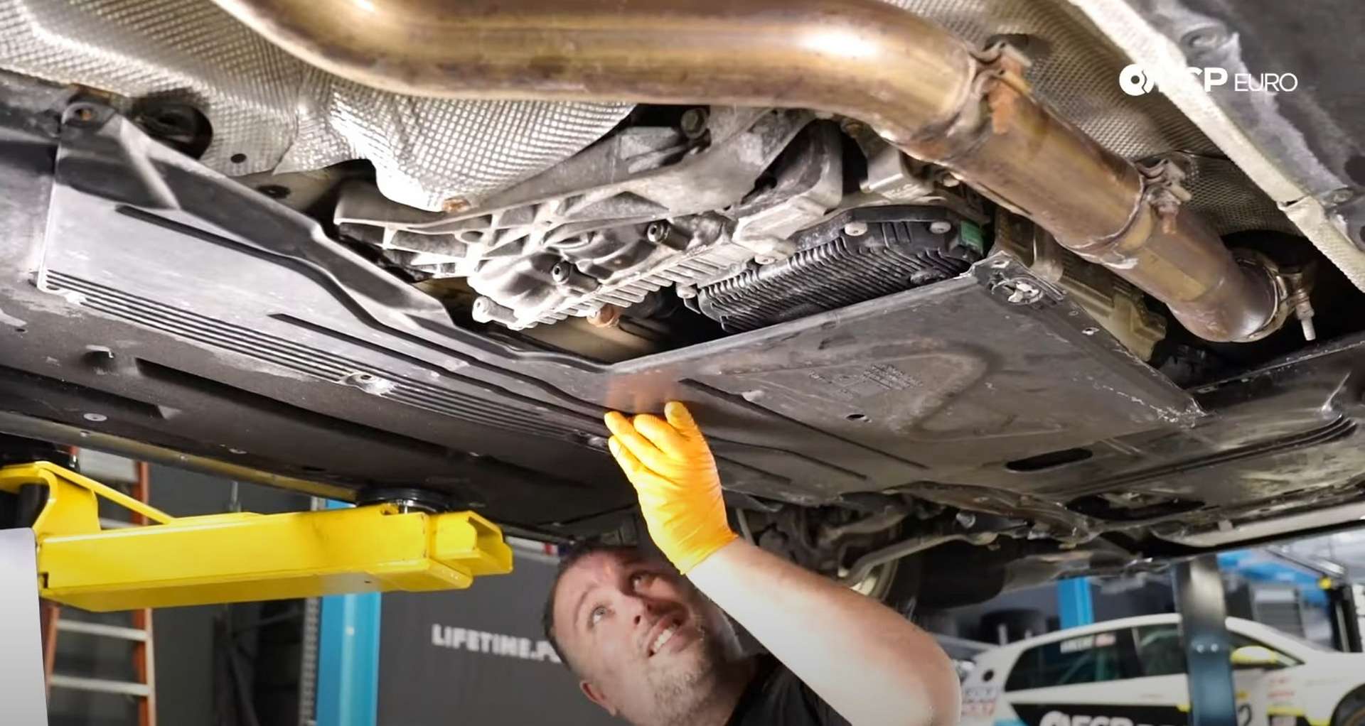 DIY BMW F30 Front Differential Fluid Replacement removing the underbody panels