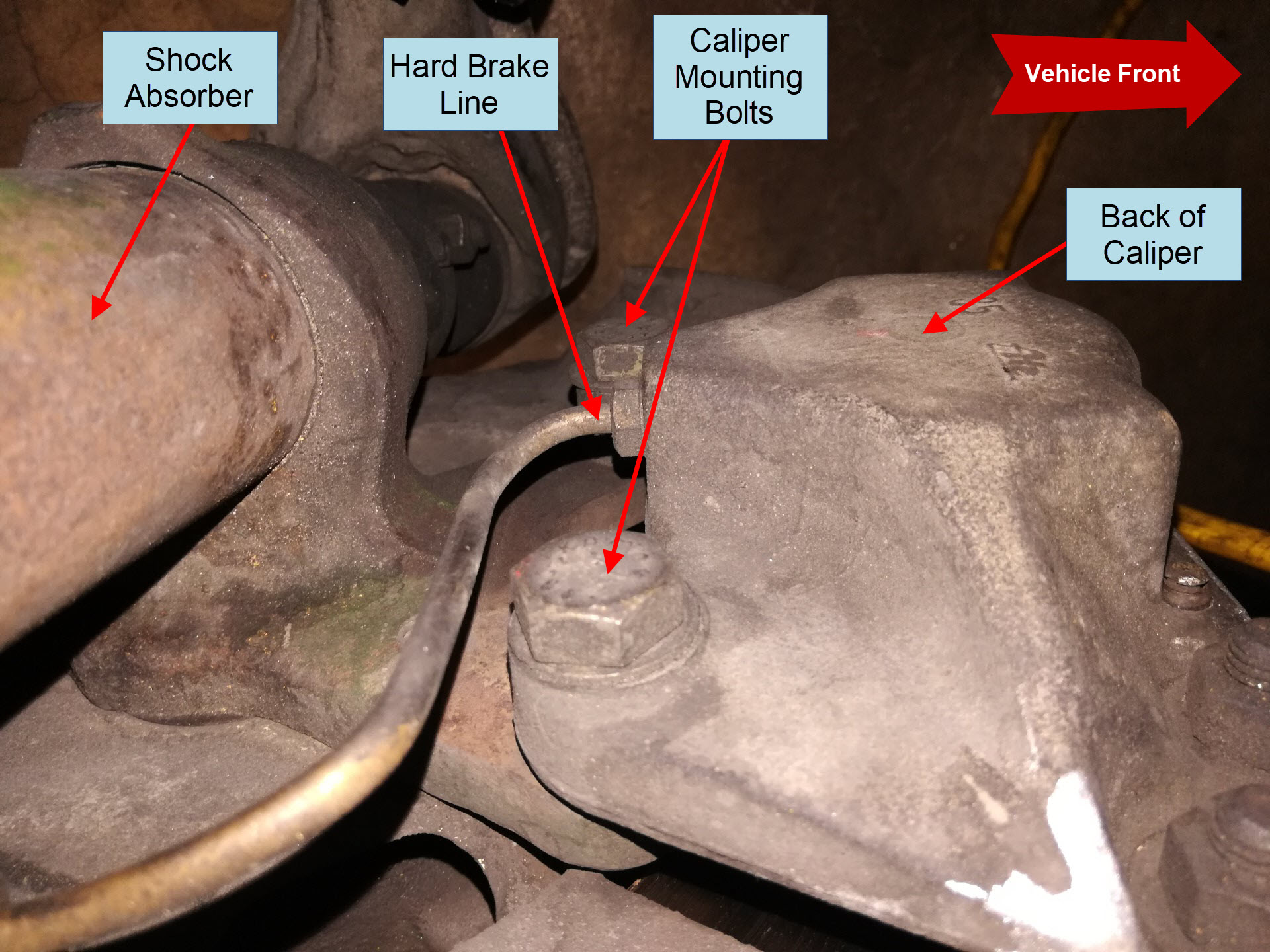 Air-cooled Porsche 911 front brake caliper removal
