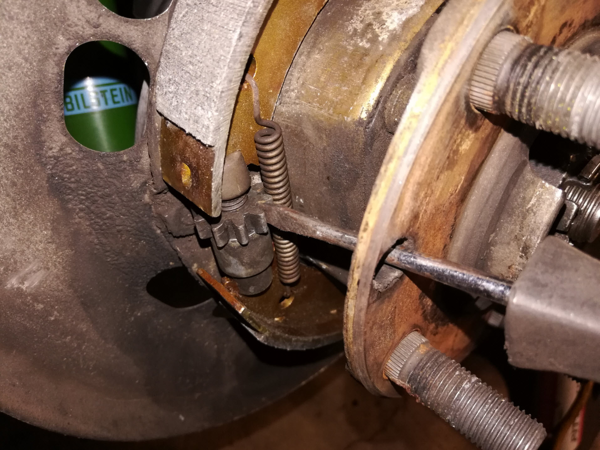 Air-cooled Porsche 911 parking brake adjustment.