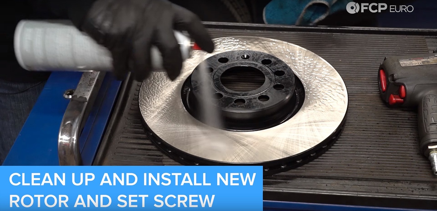 VW Audi Brake Job New Rotor Cleaning
