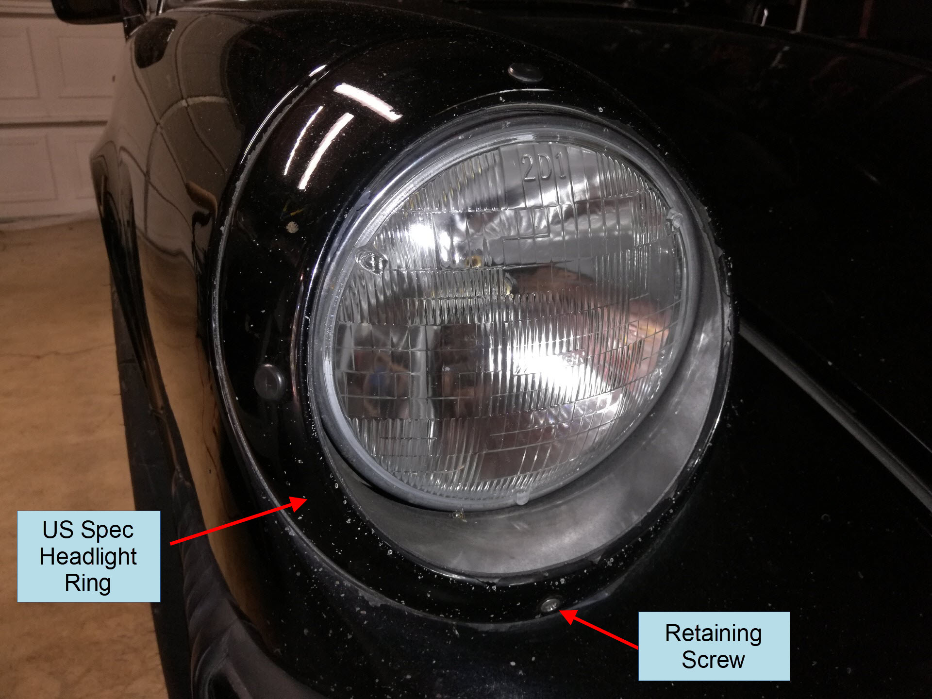 Air-cooled Porsche 911 US Spec Headlight