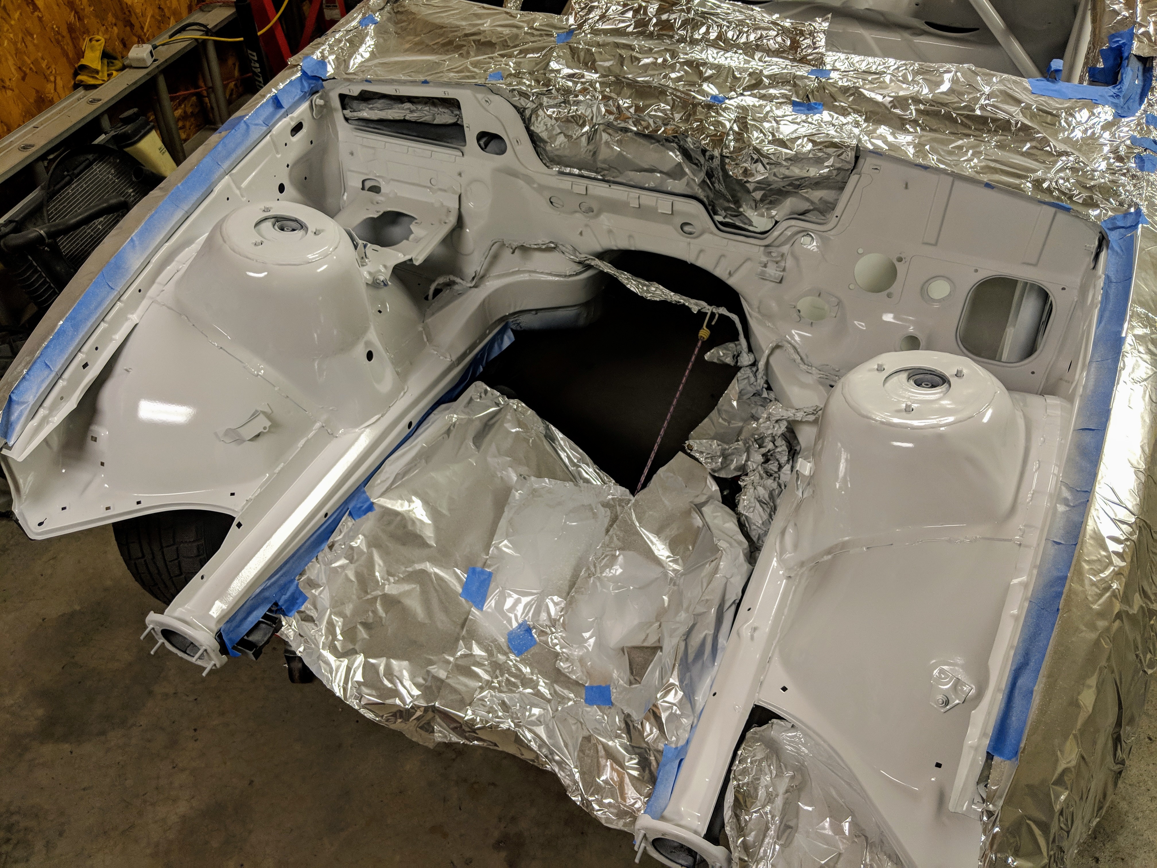 BMW E36 M3 Race car painted engine bay