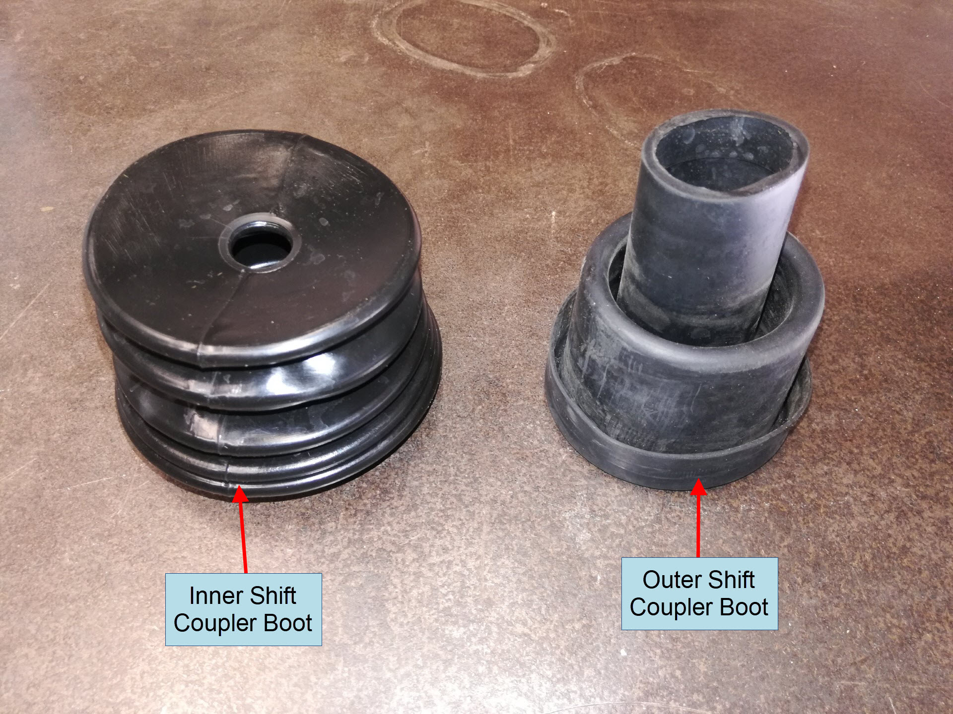 Air-cooled Porsche 911 shift coupler boots