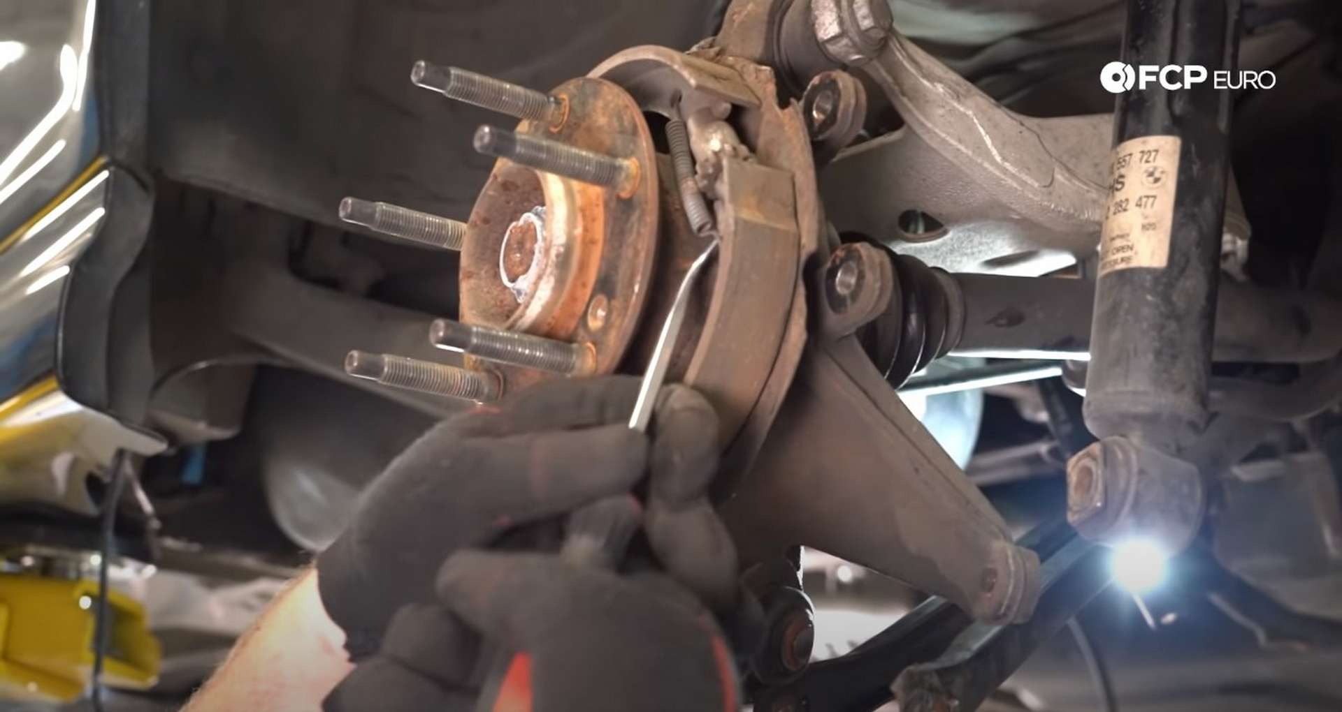 DIY E46 BMW M3 Rear Subframe Refresh Part 1 unhooking the parking brake springs