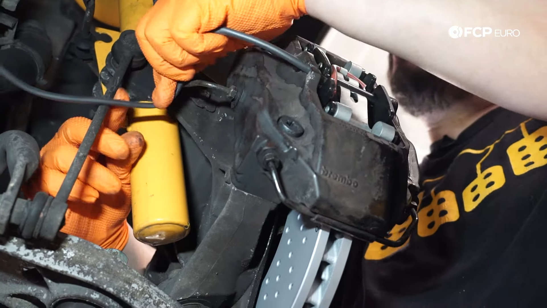 Porsche 996 911 Front Brakes Replacement Wear Sensor Install