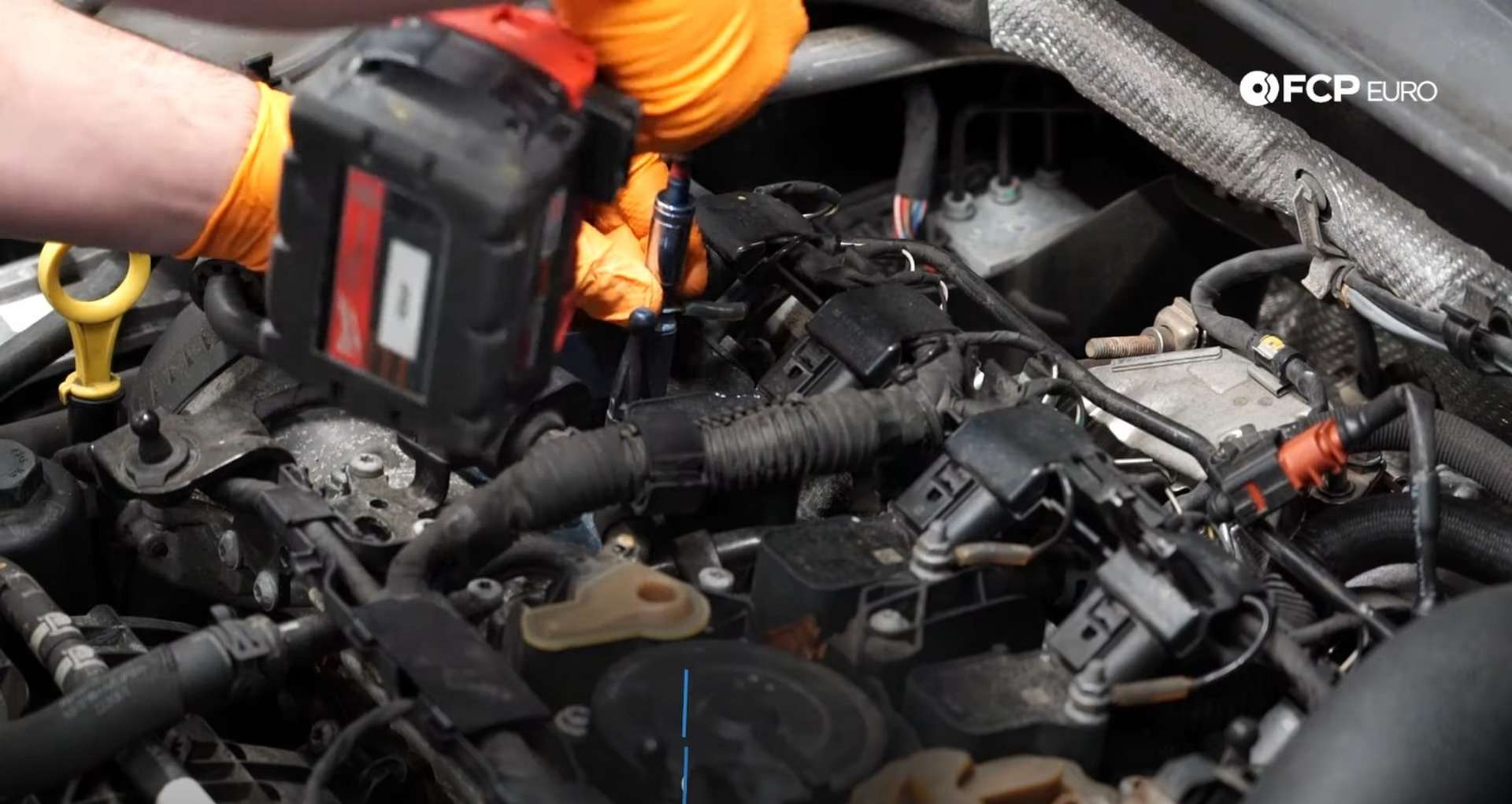 DIY MK7 VW GTI Turbocharger Upgrade removing the ignition harnesses ground wires