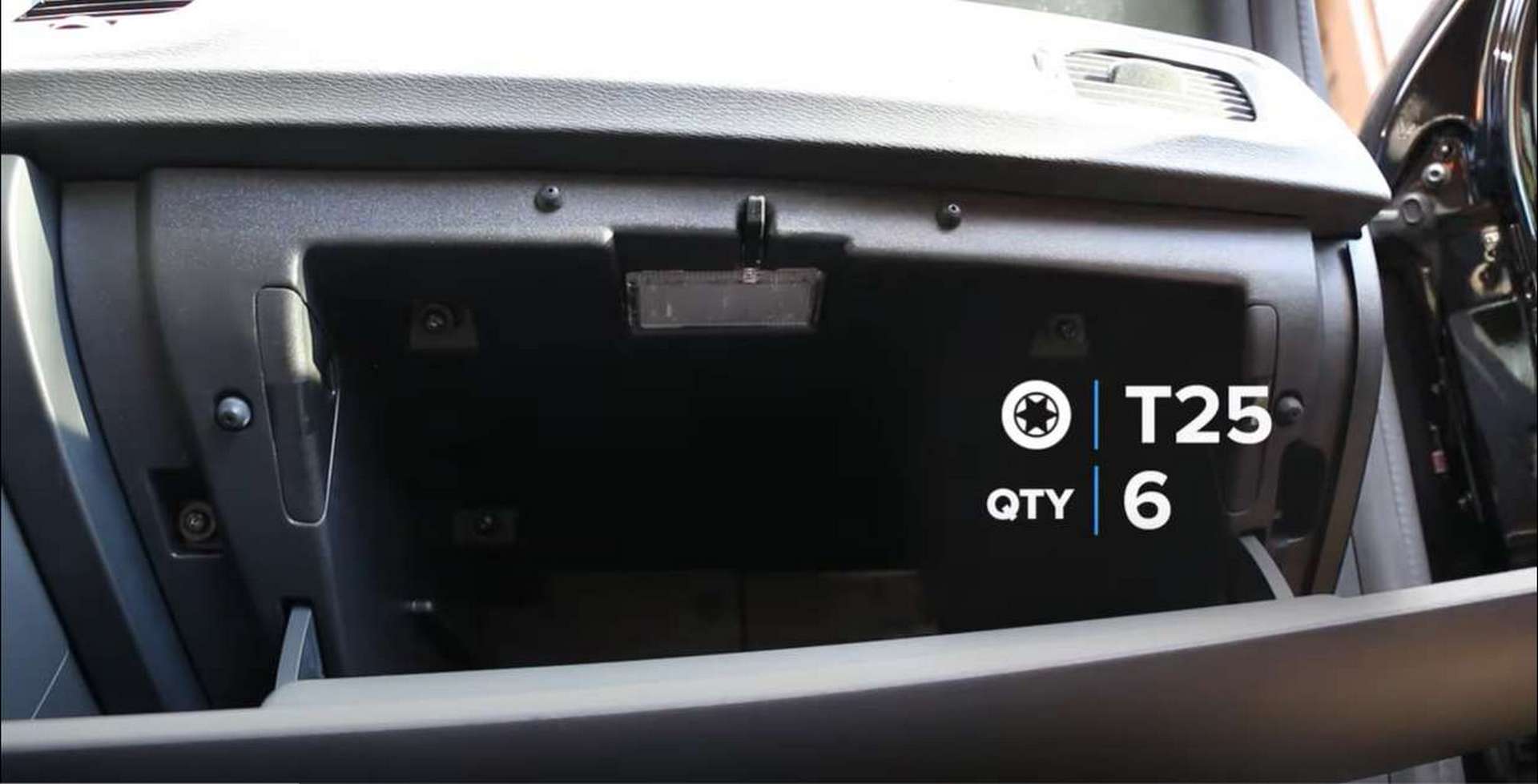 DIY Volvo Cabin Filter glove box screw locations