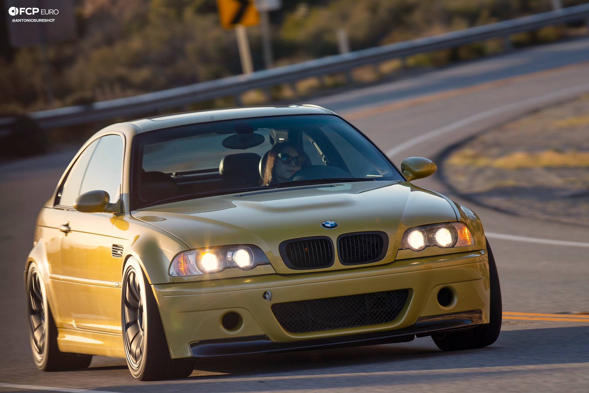 M3 BMW E46 Phoenix Yellow Volk Racing ZE40 Eibach Rays ANT28177