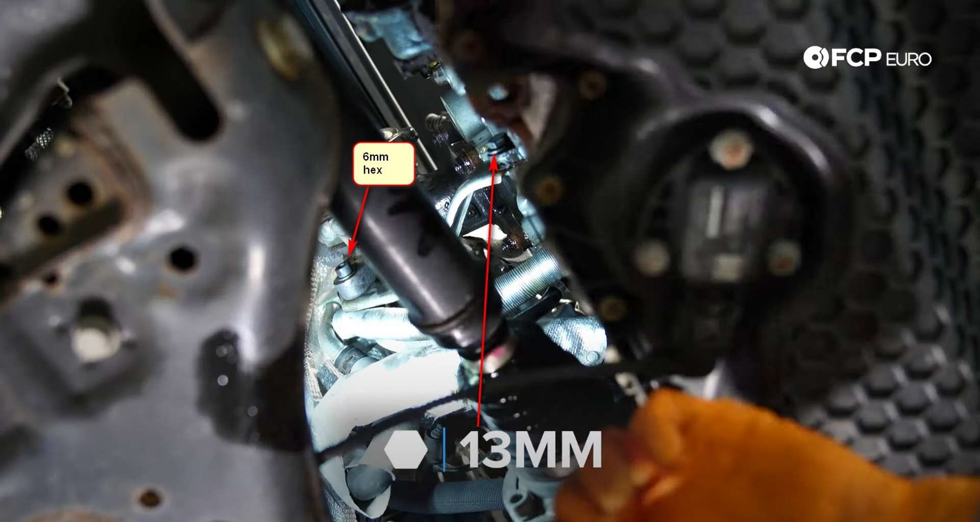 DIY MK7 VW GTI Turbocharger Upgrade chassis brace covering exhaust