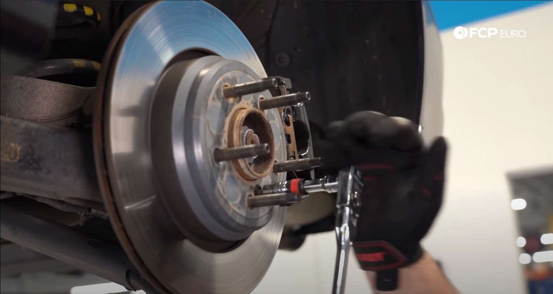 DIY E46 BMW M3 Rear Subframe Refresh Part 1 removing the rotor's set screw