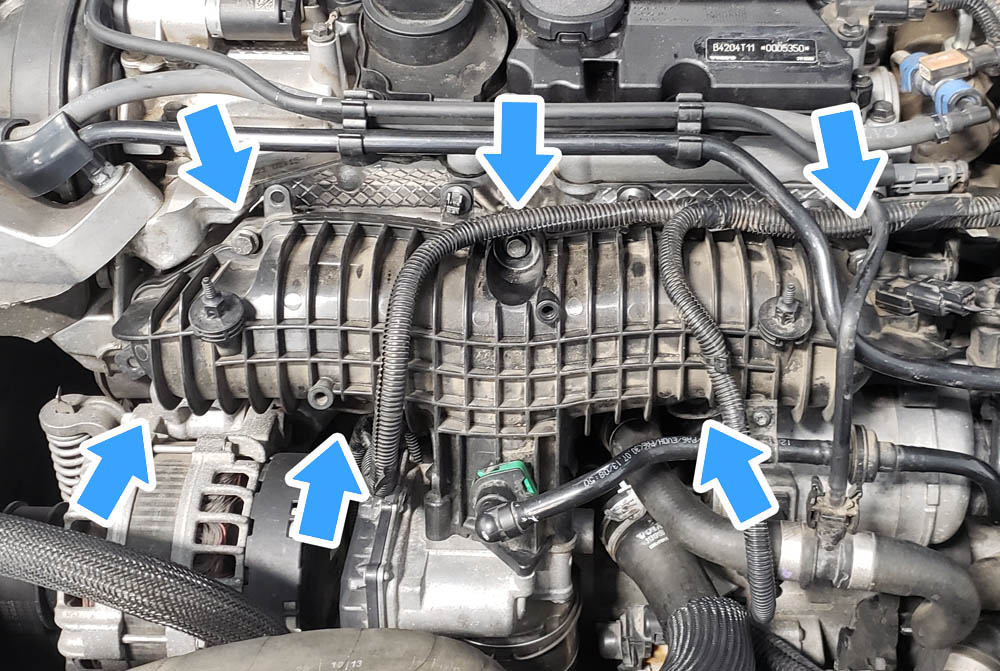 Volvo V60 P3 Water Pump Replacement Intake Manifold Bolt Locations