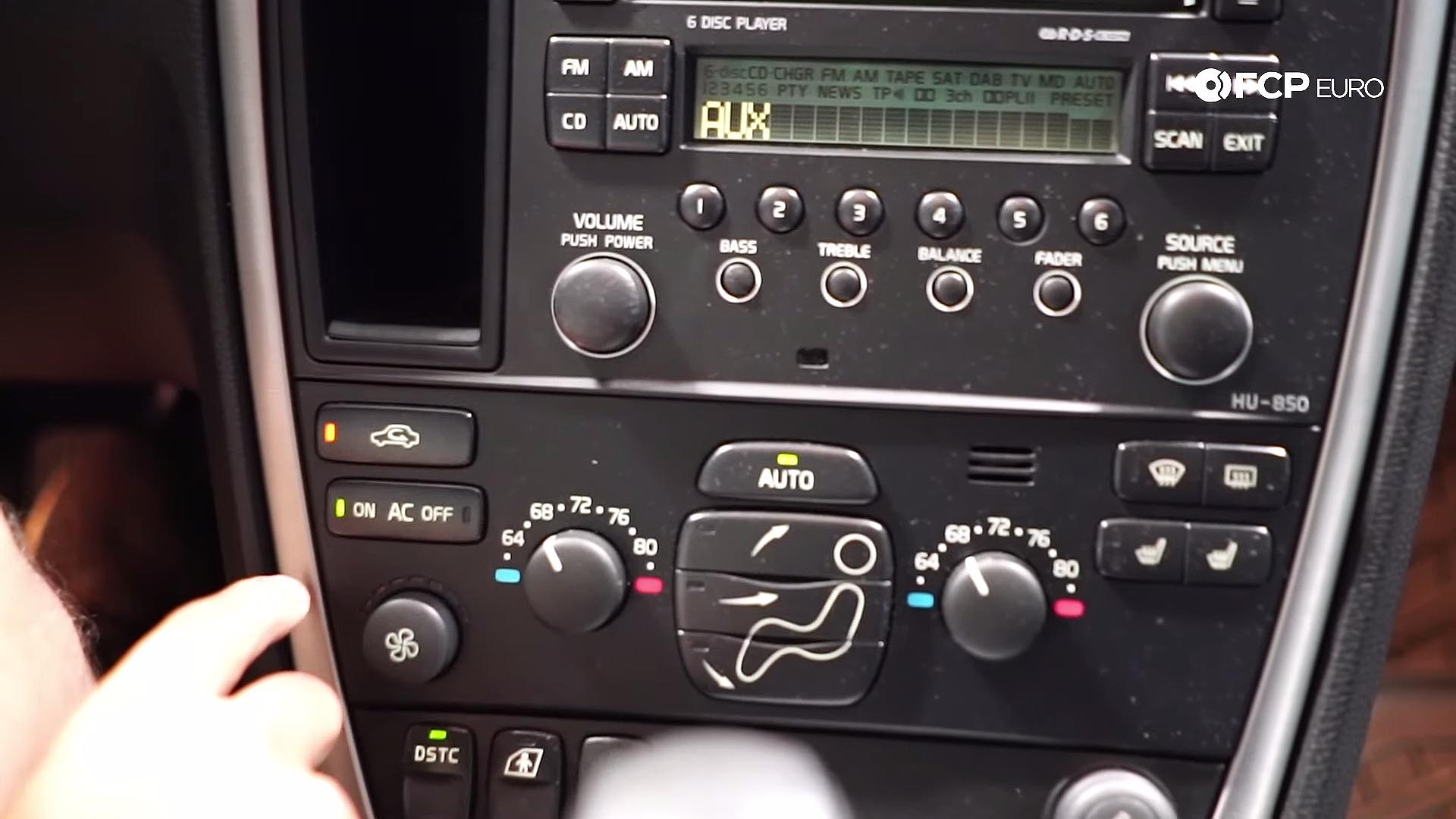 climate controls in a car
