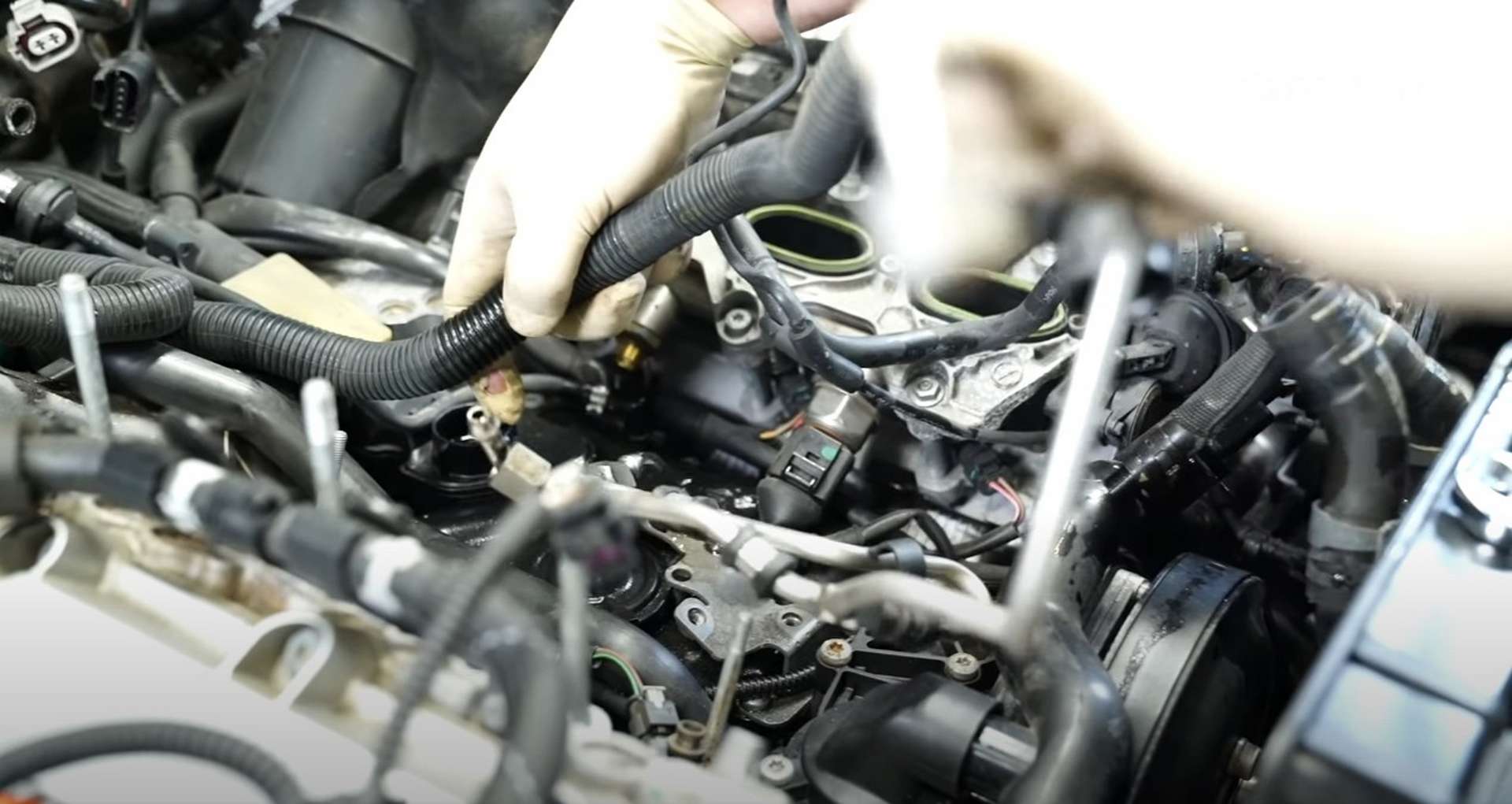 DIY Audi 3.0T PCV/AOS Replacement disconnecting the secondary air-line