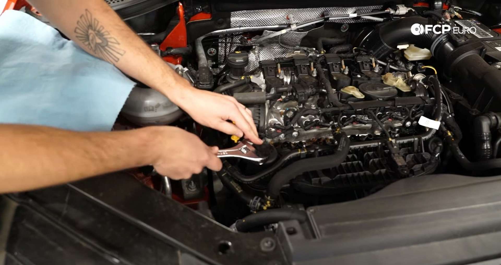 DIY Volkswagen EA888 Oil Change removing the oil filter cap