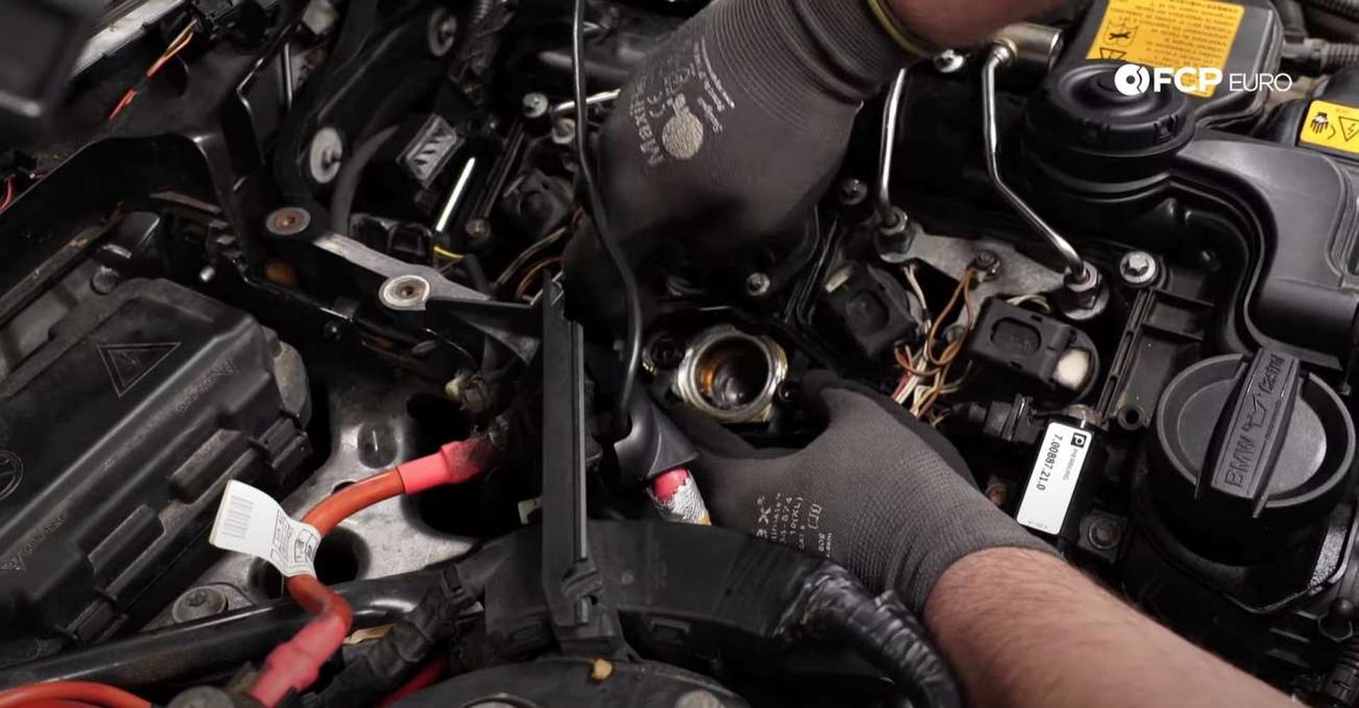 DIY BMW F30 High-Pressure Fuel Pump Replacement pressing the new gasket into place