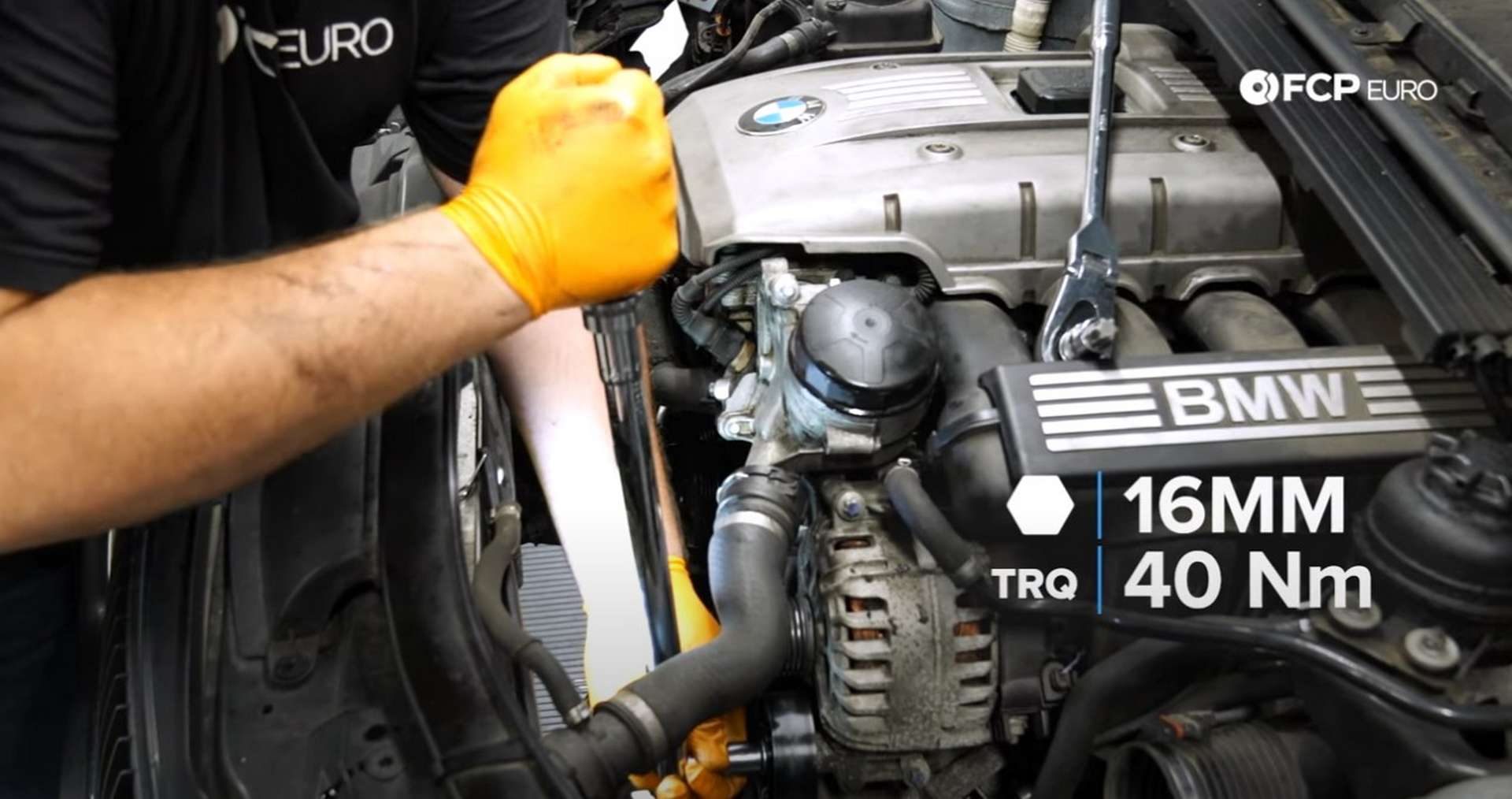 DIY BMW N52 Drive Belt Replacement torquing the idler pulley