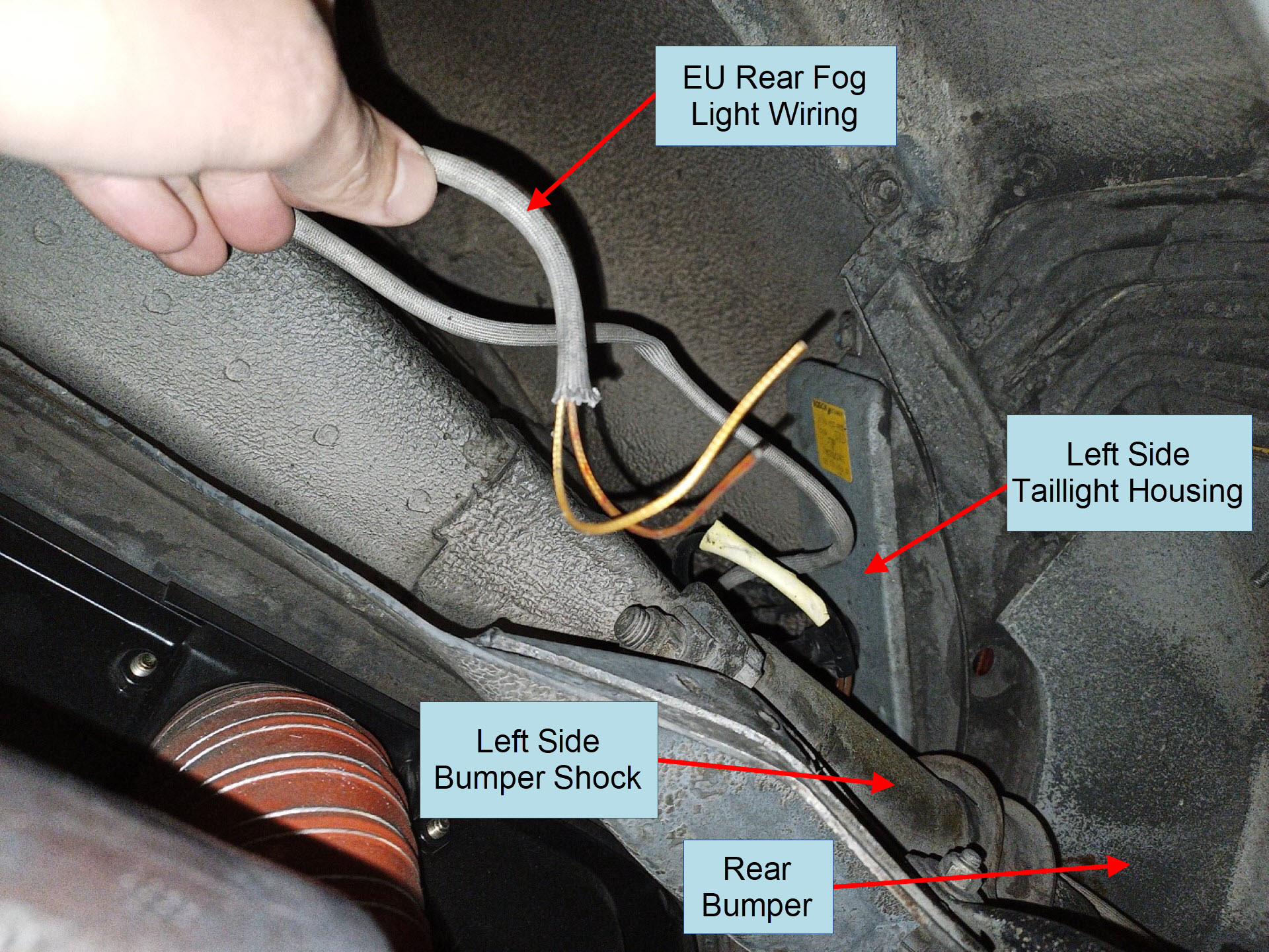 Air-cooled Porsche 911 European fog light wiring