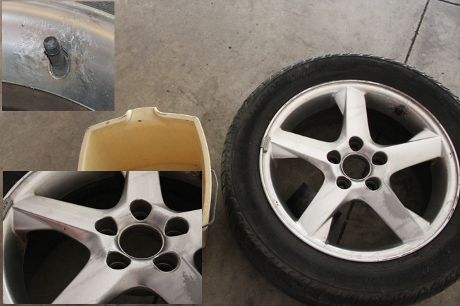Condition of the wheels before refinishing.