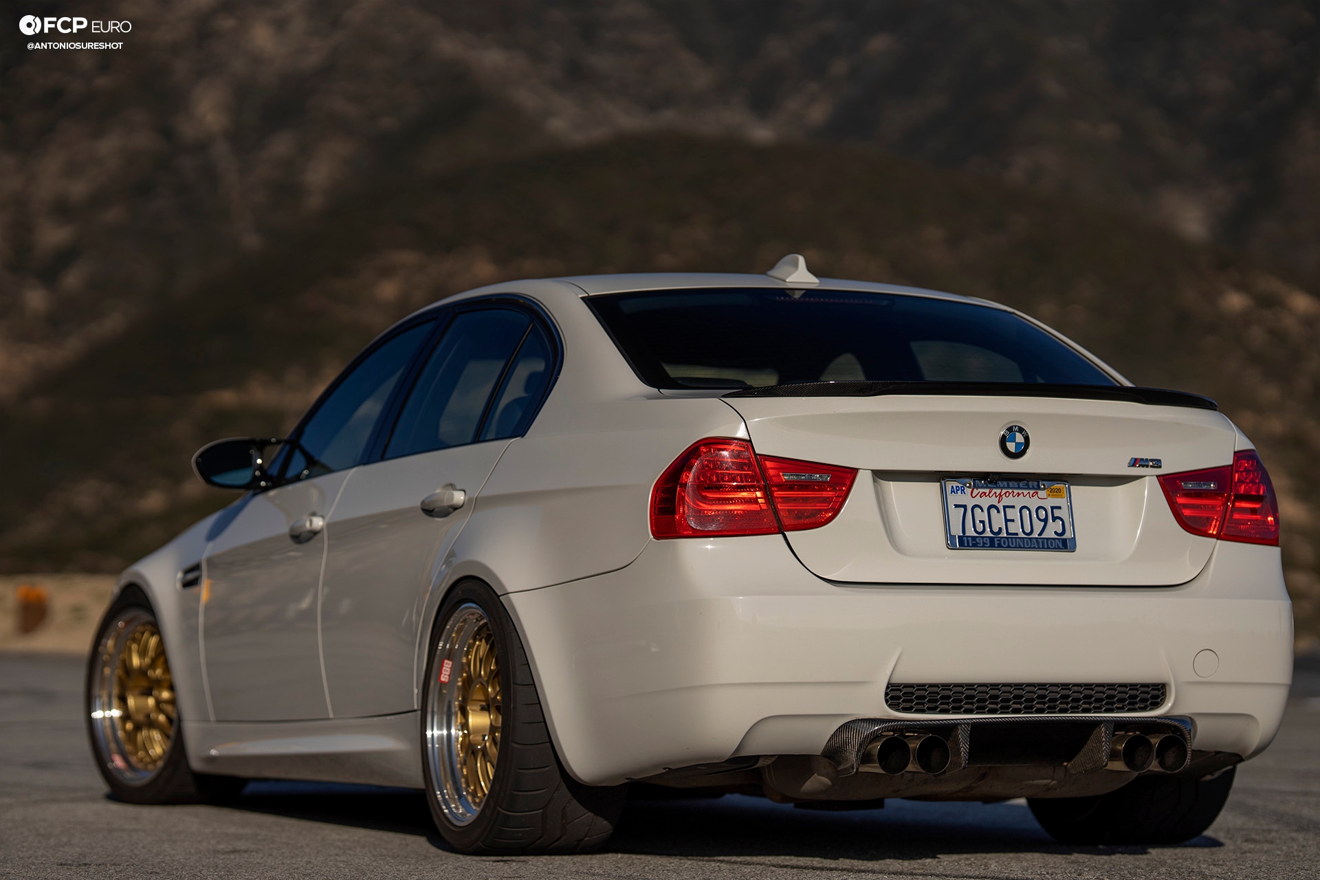 BMW E90 M3 Sedan Slicktop BBS E88 KW Suspension Rear 3/4