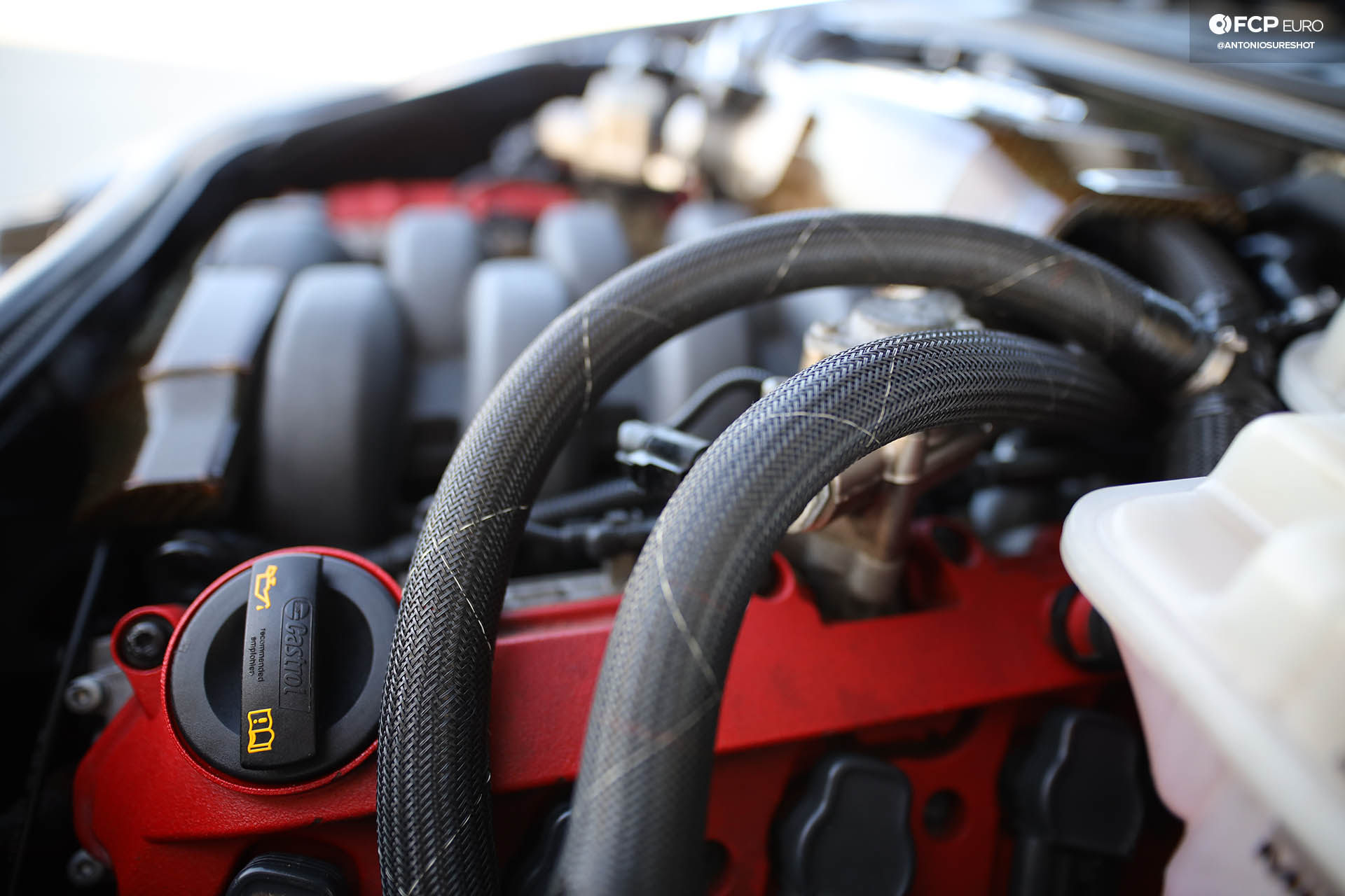 B7 Audi RS4 engine bay oil separator lines