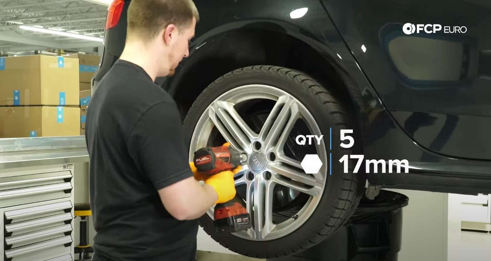 DIY Audi B8 S4 Rear Brake Service removing the wheel