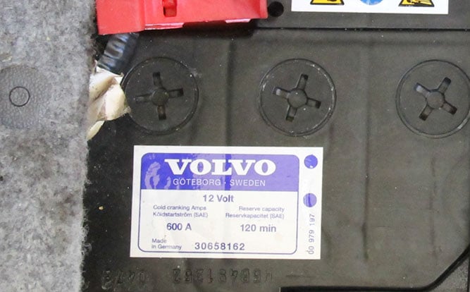 OEM Volvo Battery Label