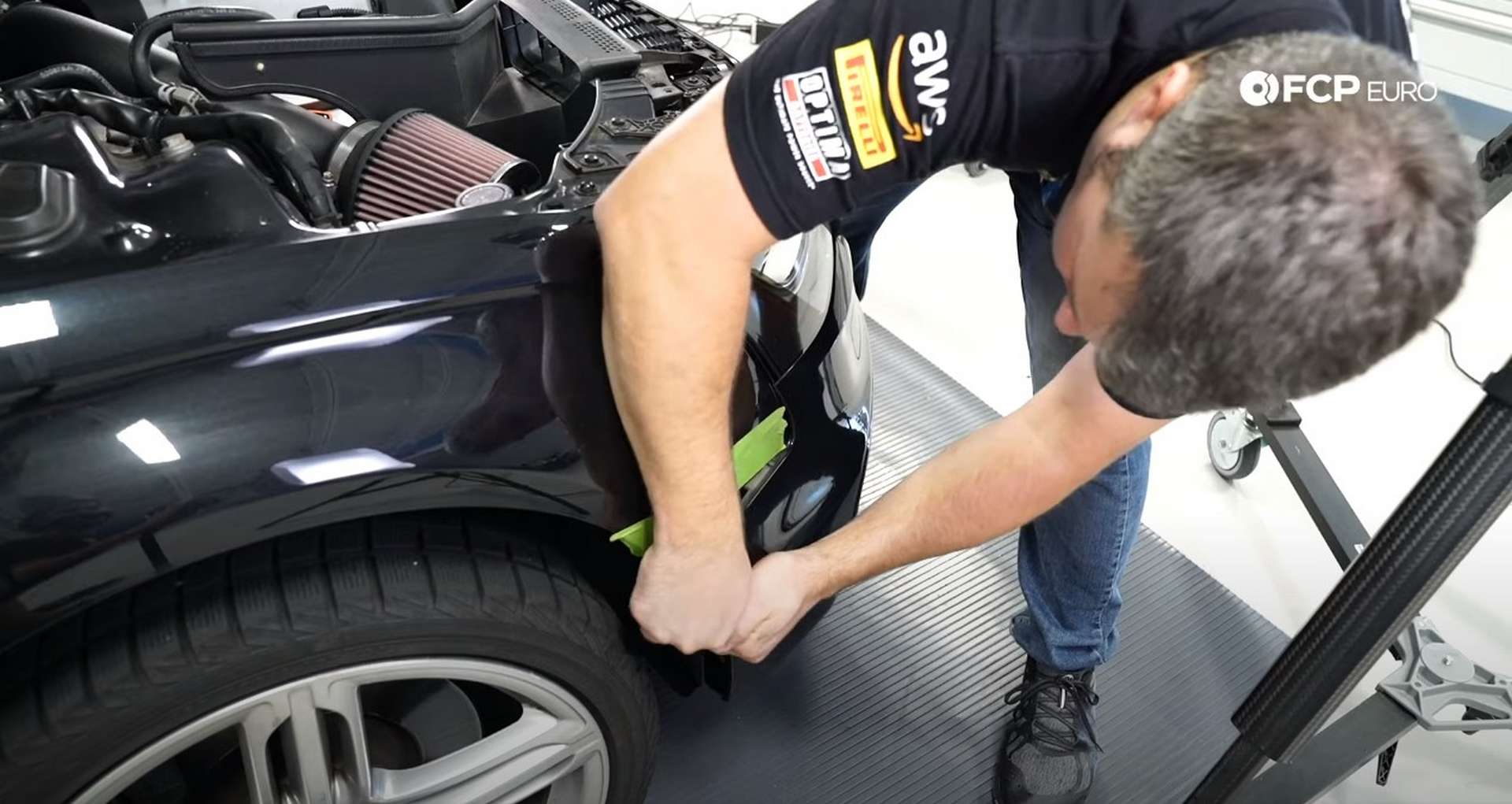 DIY Audi B8.5 Water Pump and Thermostat Replacement removing the undertray