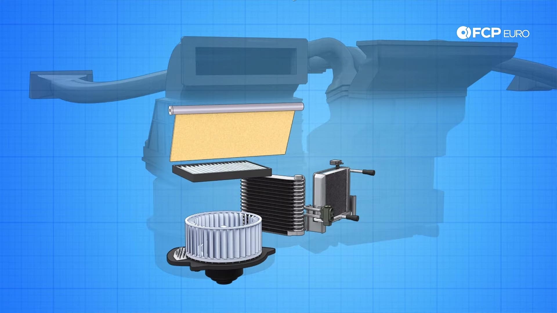 climate control components in heaterbox diagram