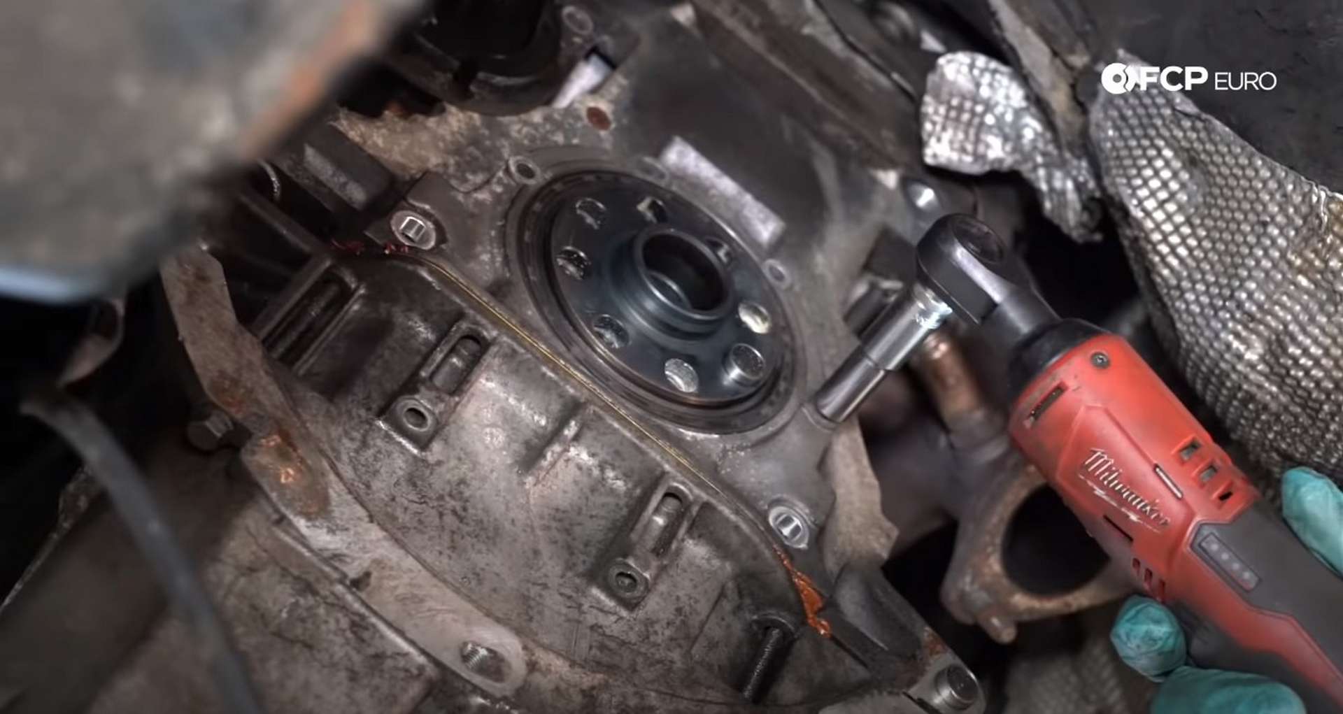 DIY BMW E46 Clutch Replacement removing the rear main seal housing